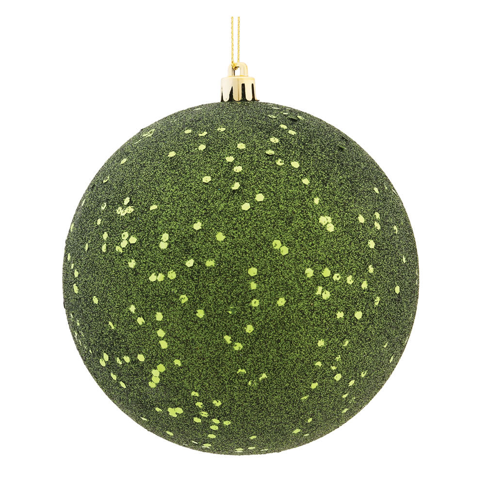 Vickerman 4.75” Moss Green Sequin Ball Drill 4/Bag - N591264DQ
