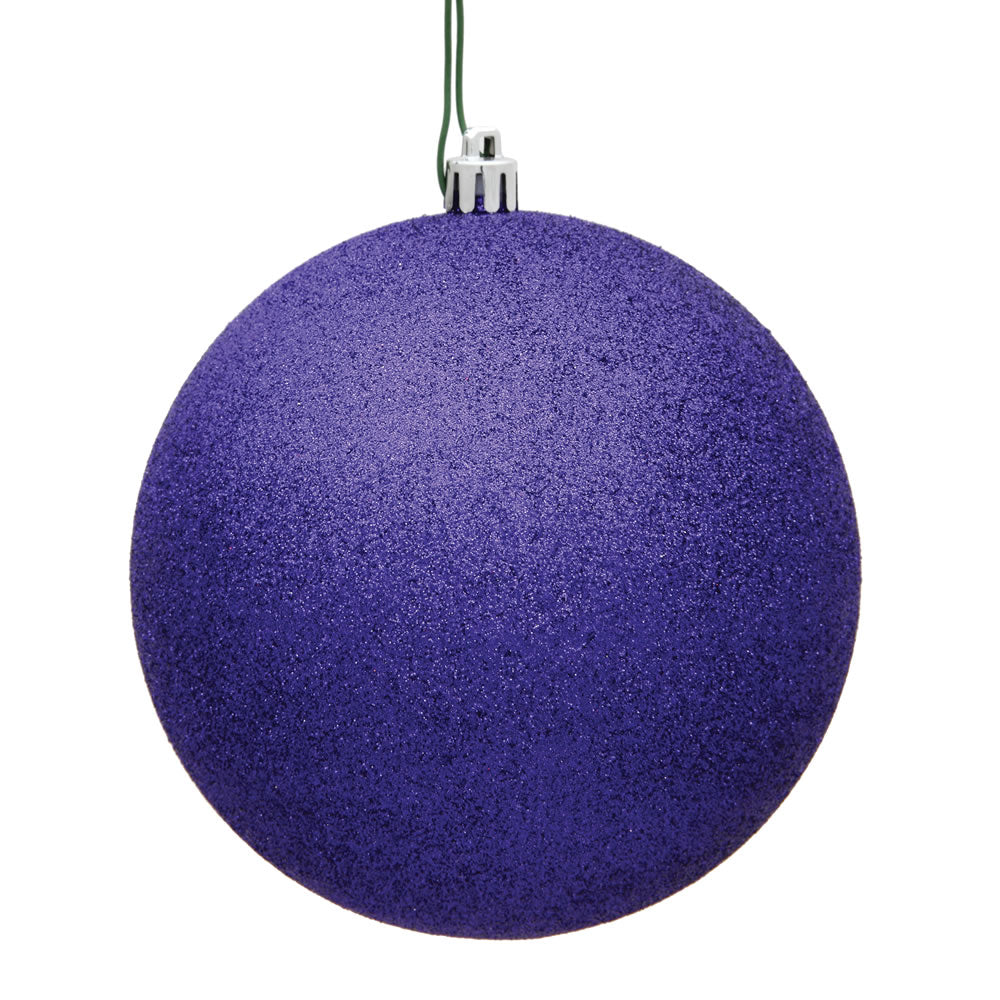 Vickerman 4.75” Purple Glitter Ball Drilled 4/Bag - N591266DG