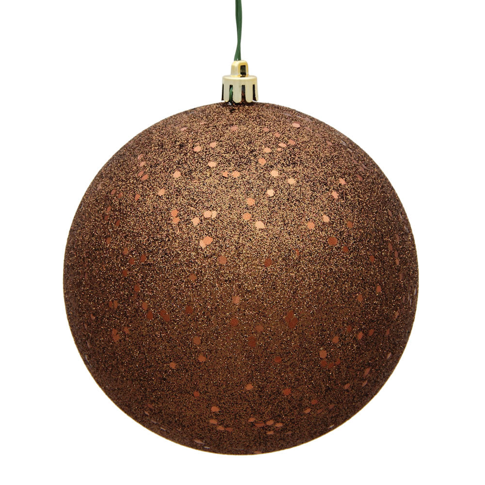 Vickerman 4.75” Mocha Sequin Ball Drilled 4/Bag - N591276DQ