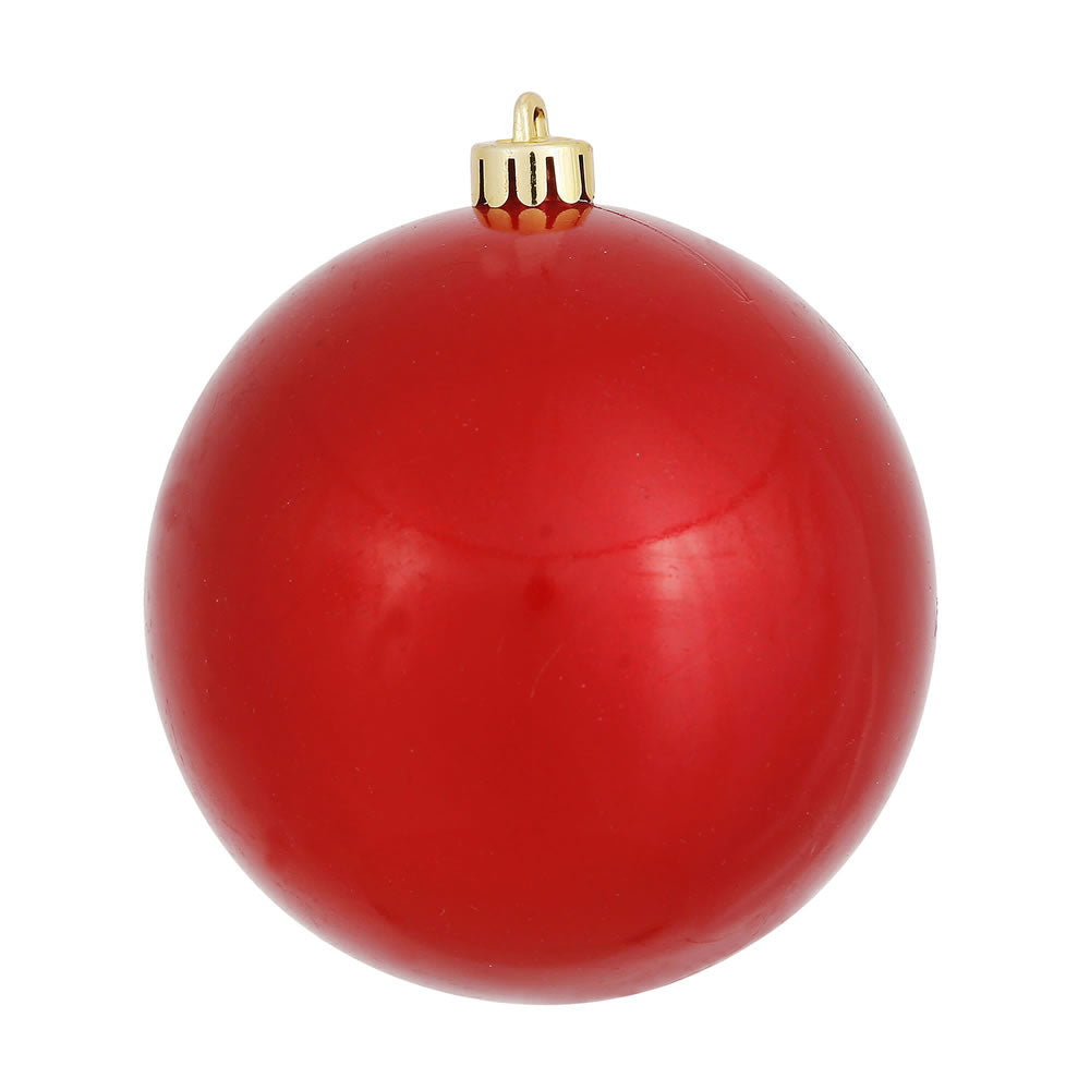 Vickerman 6″ Red Candy Ball UV Drilled 4/Bag - N591503DCV