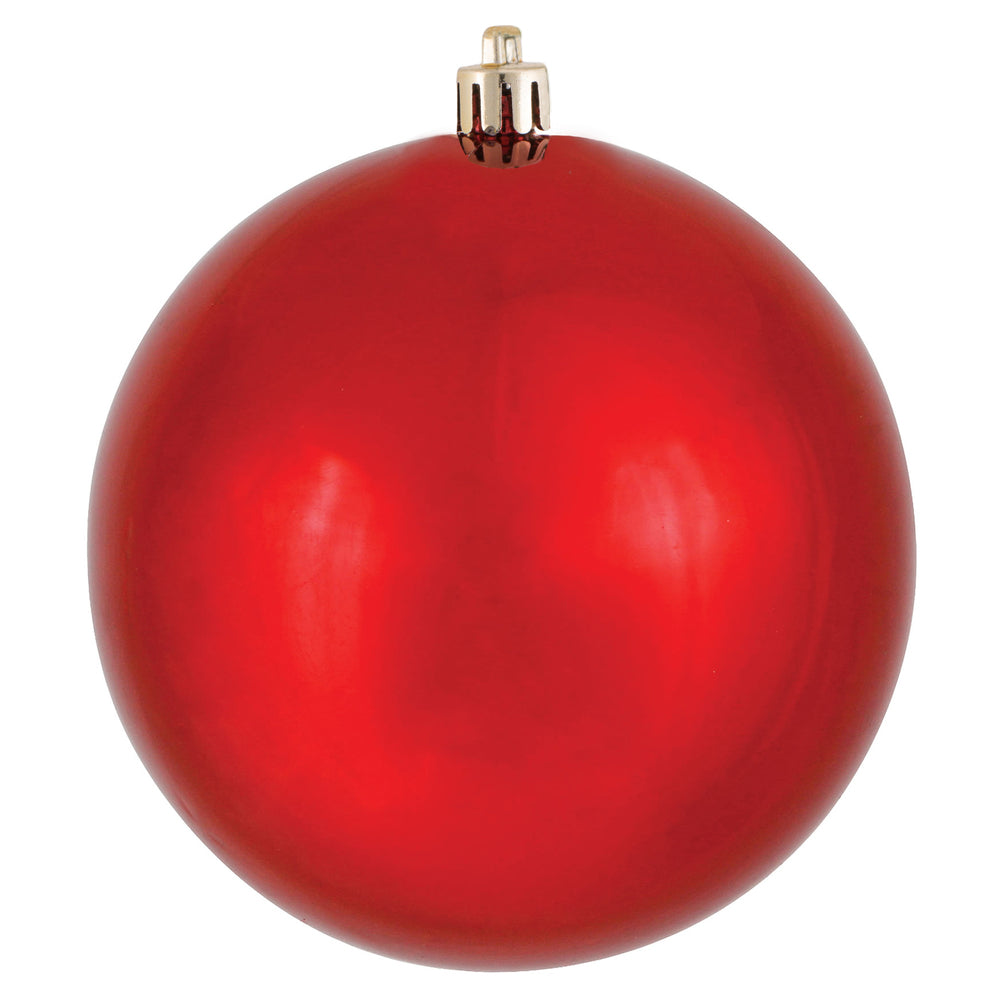 Vickerman 6″ Red Shiny Ball UV Drilled 4/Bag - N591503DSV