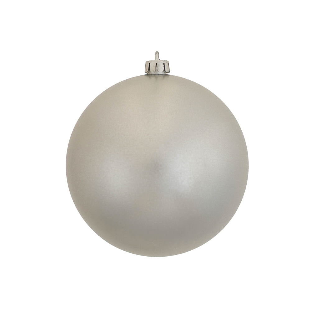 Vickerman 6″ Silver Candy Ball UV Drilled 4/Bag - N591507DCV