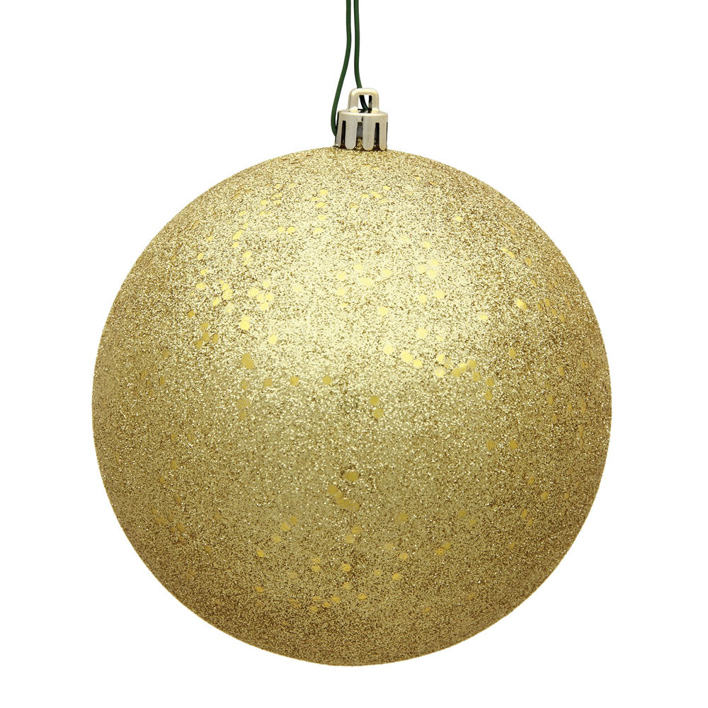 Vickerman 6″ Gold Sequin Ball Drilled 4/Bag - N591508DQ