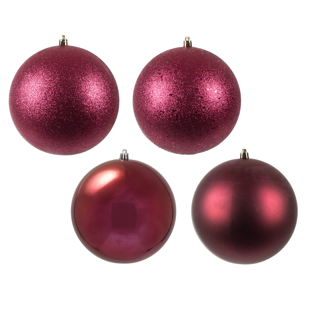 Vickerman 6” Berry Red 4 Finish Ball Orn 4/Box - N591521BX