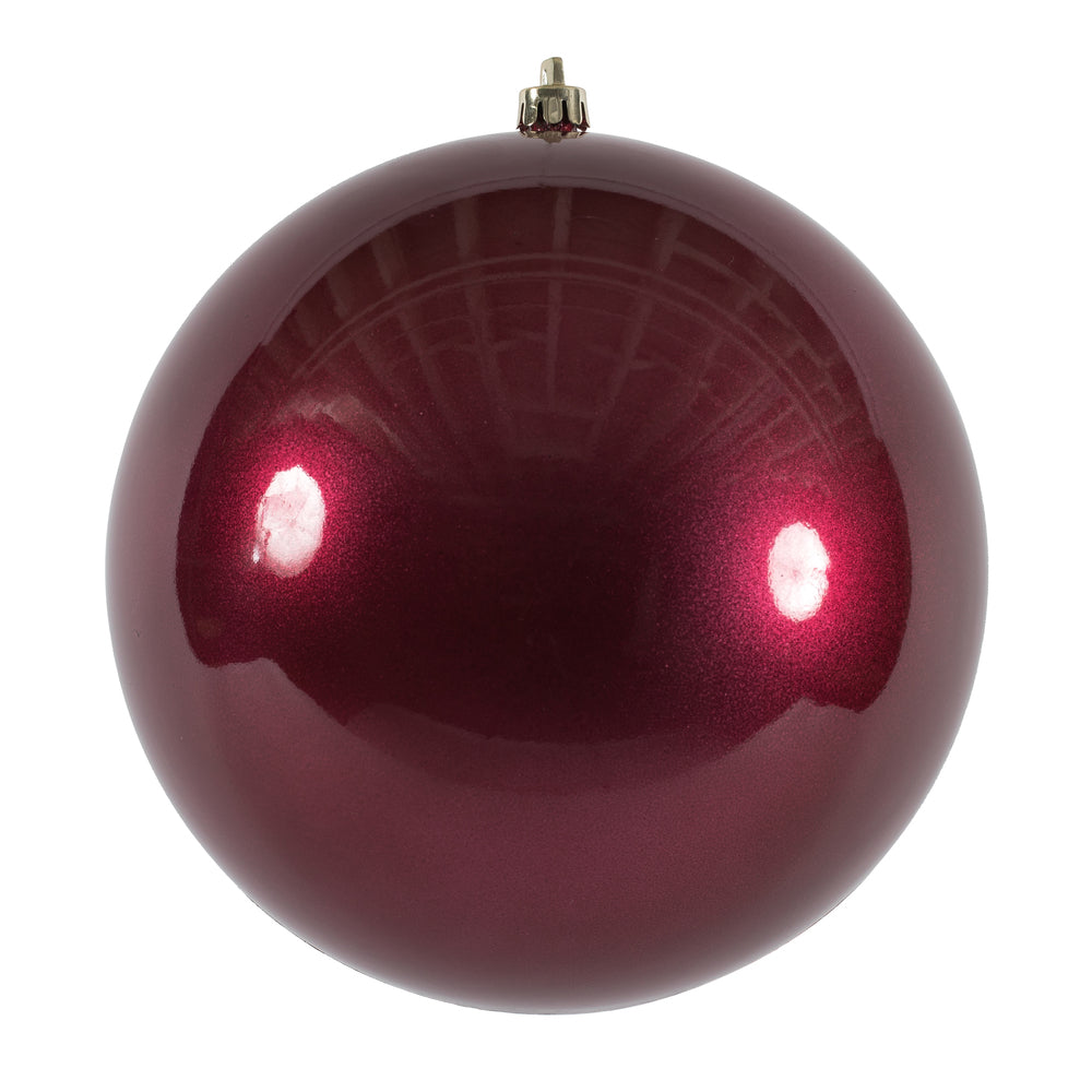 Vickerman 6” Berry Red Candy Ball UV Drilled 4/Bag - N591521DCV