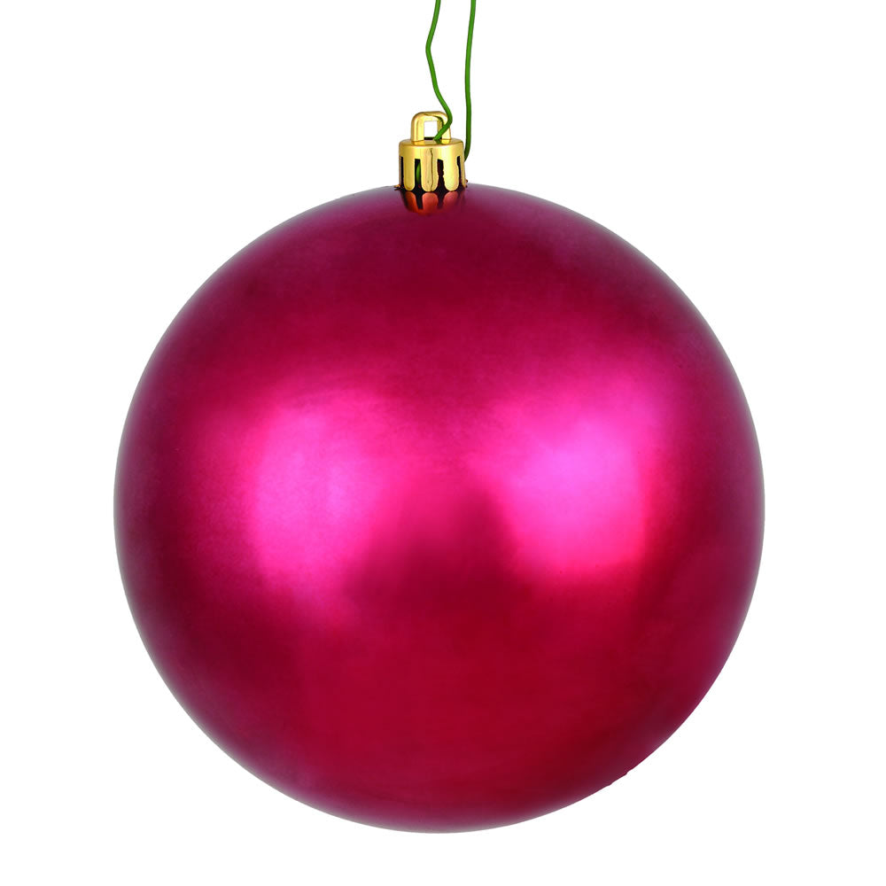 Vickerman 6” Berry Red Shiny Ball UV Drilled 4/Bag - N591521DSV