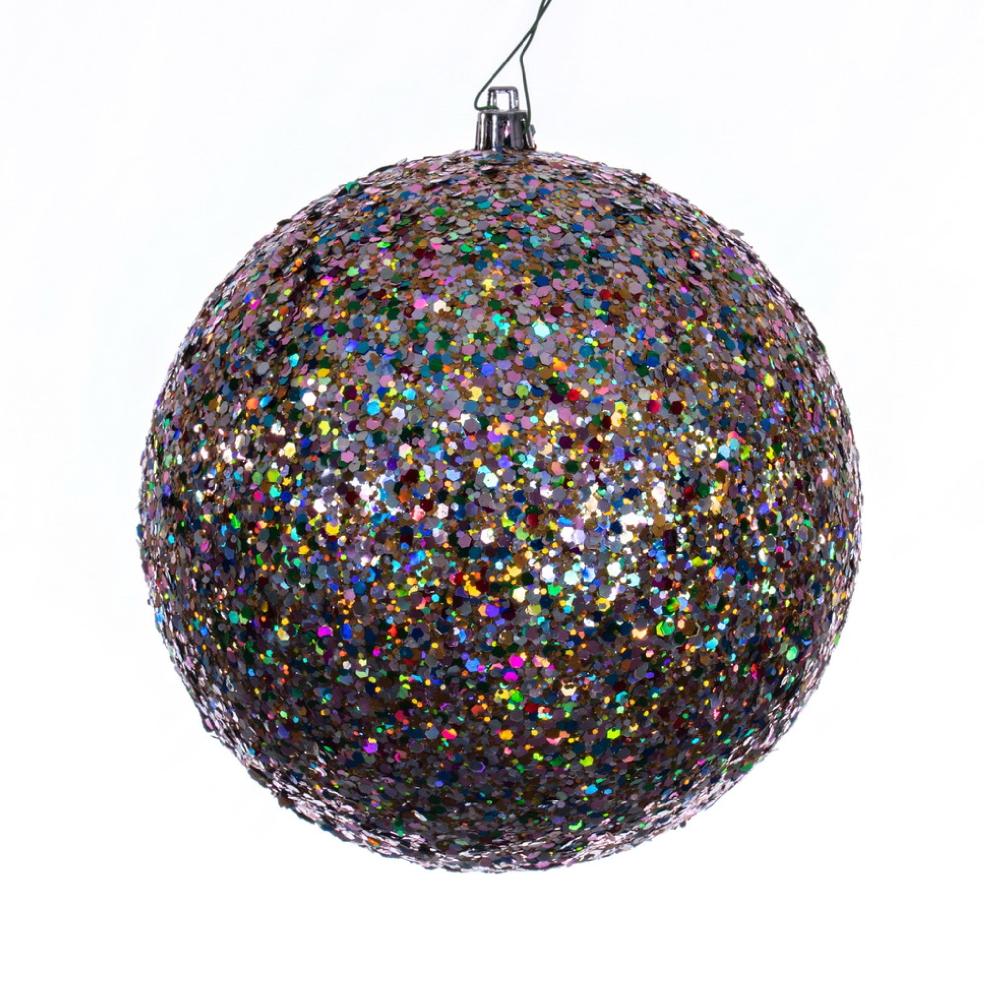 6” Multi-color Sequin Ball Drilled 4/Bag