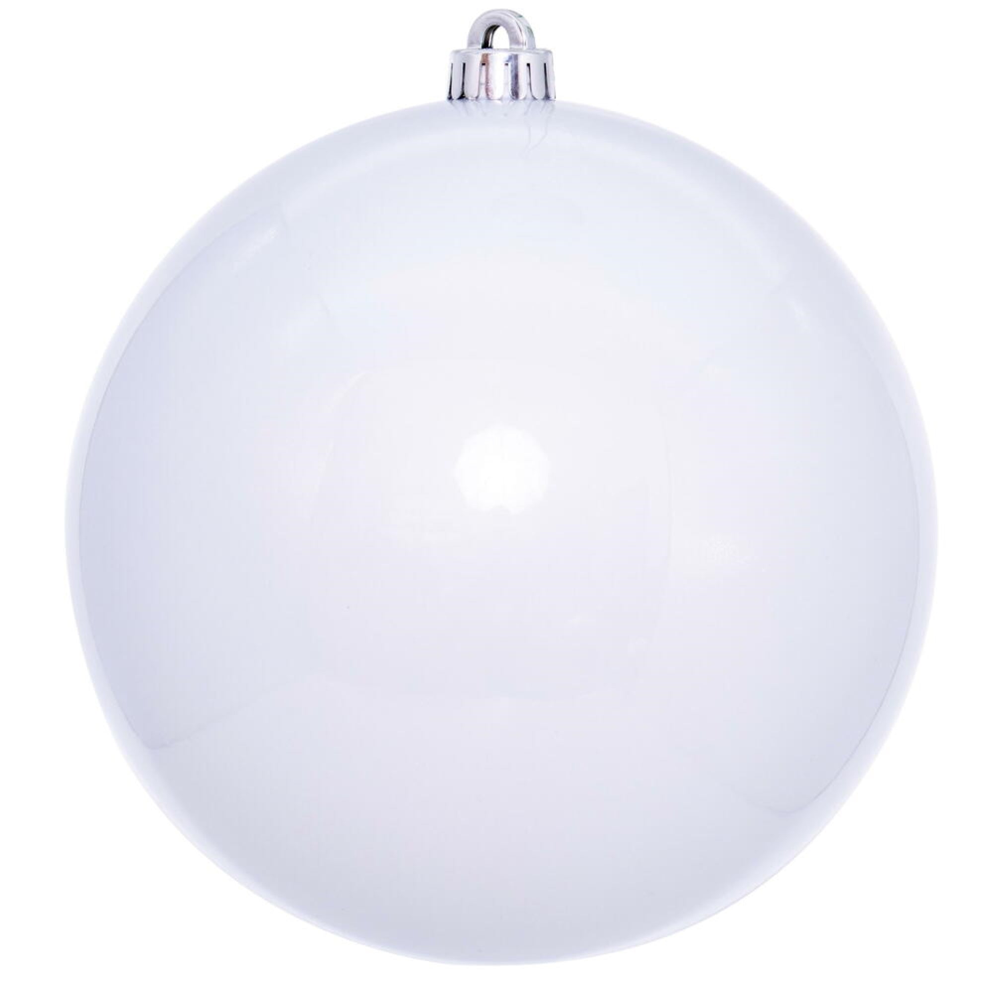 Vickerman 8″ White Pearl UV Drilled Ball Ornament 1 per bag.