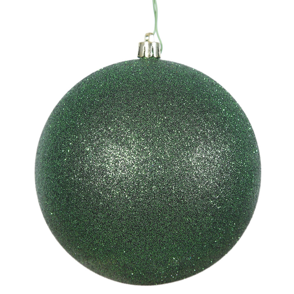 Vickerman 8″ Emerald Glitter Ball Drilled Cap - N592024DG