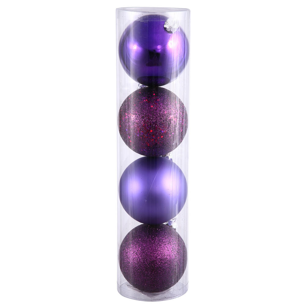 Vickerman 8″ Plum 4 Finish Ball Asst Drilled 4/Bg - N592026DA