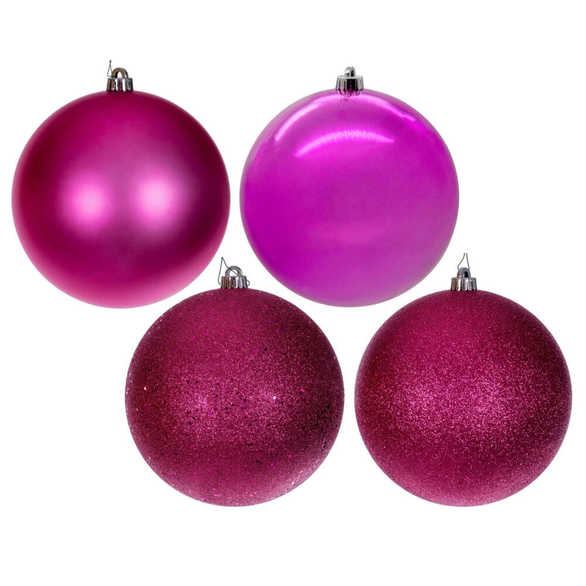 8” Hot Pink 4 Finish Ball Asst Drilled 4
