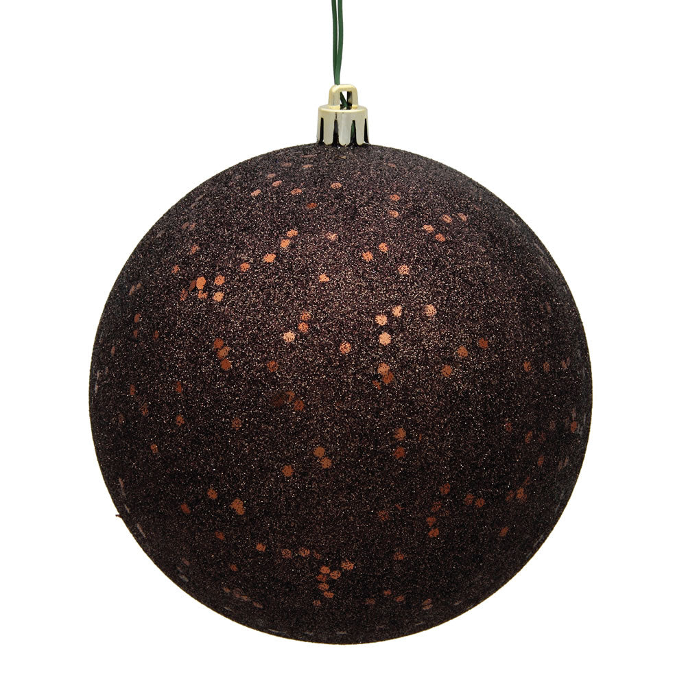 Vickerman 8” Chocolate Sequin Ball Drilled Cap - N592075DQ