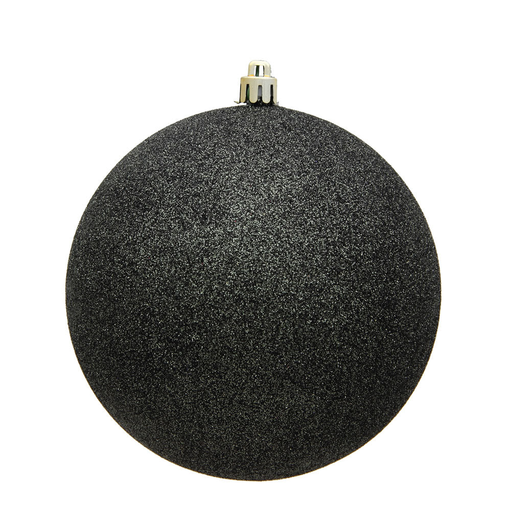 Vickerman 8” Gunmetal Glitter Ball Drilled Cap - N592084DG
