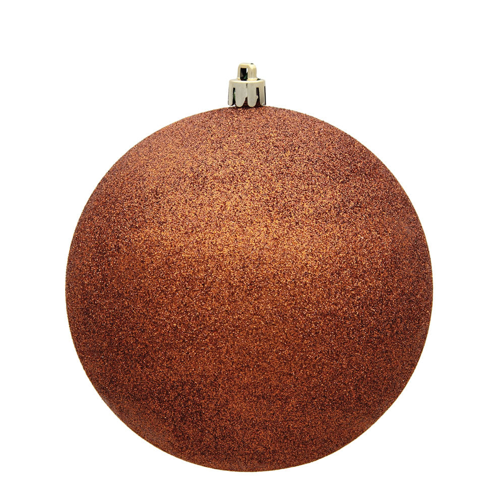 Vickerman 8” Copper Glitter Ball Drilled Cap - N592088DG
