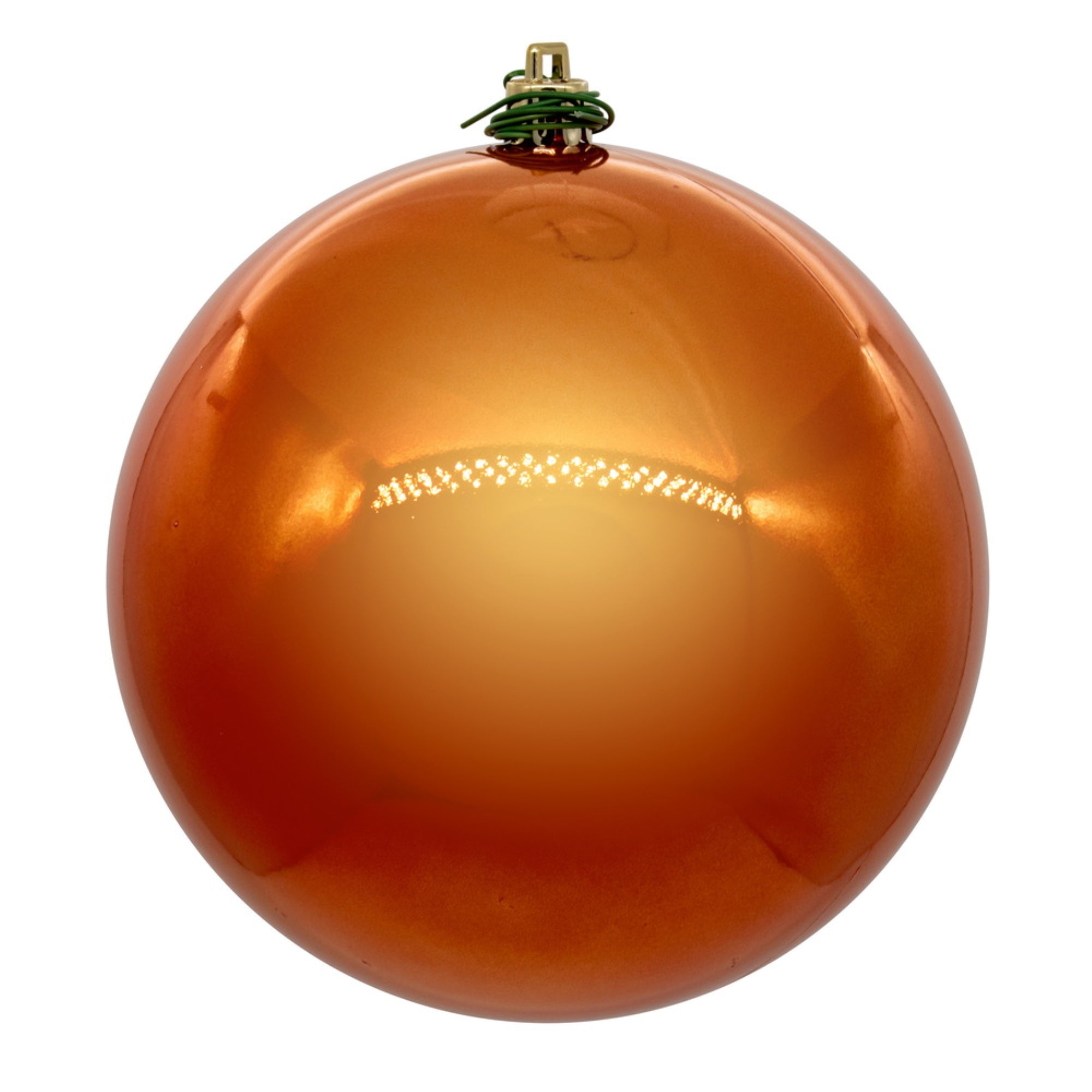 Vickerman 10″ Burnish Orange Pearl UV Drilled Ball Ornament 1 per bag.