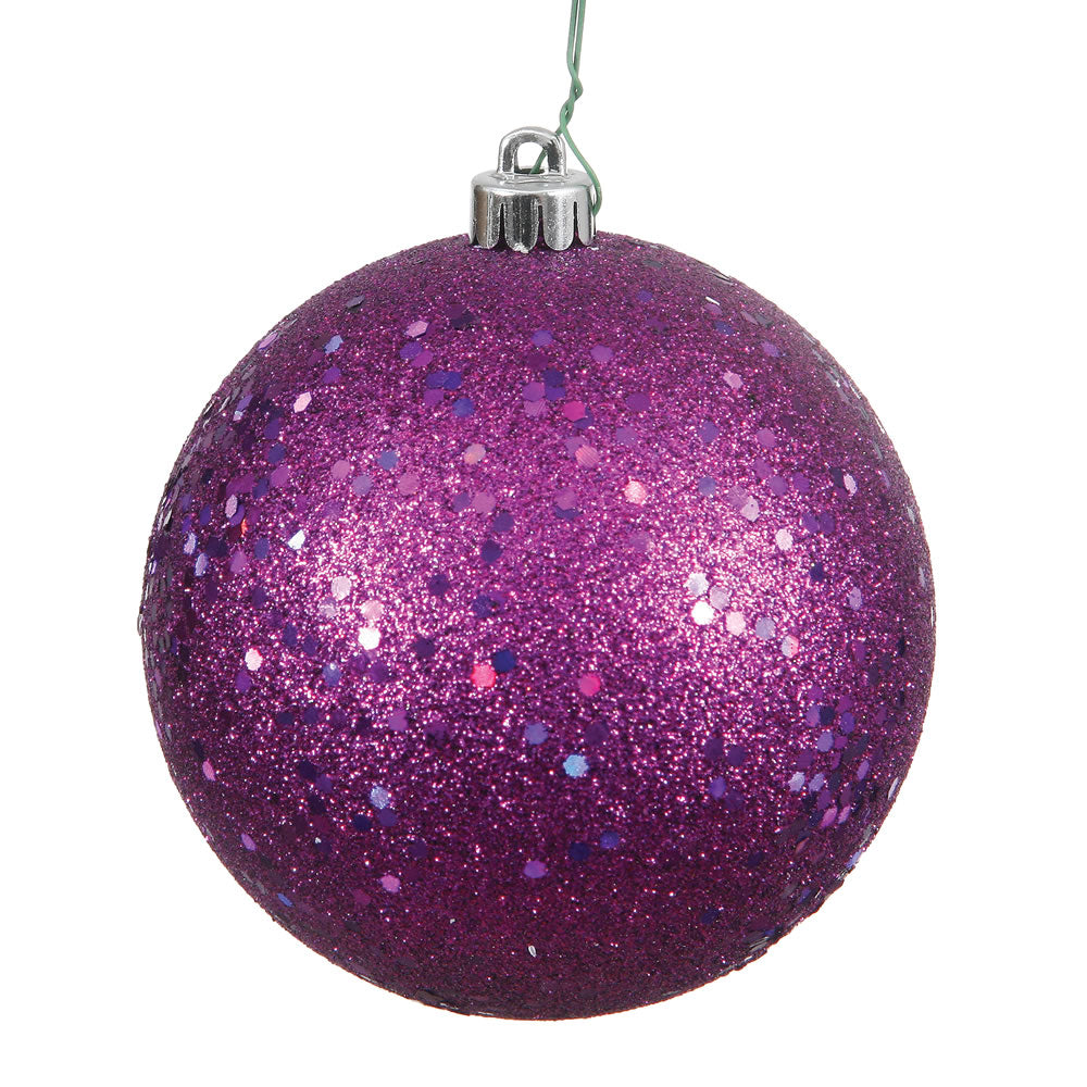 Vickerman 10″ Plum Sequin Ball Drilled Cap - N592526DQ