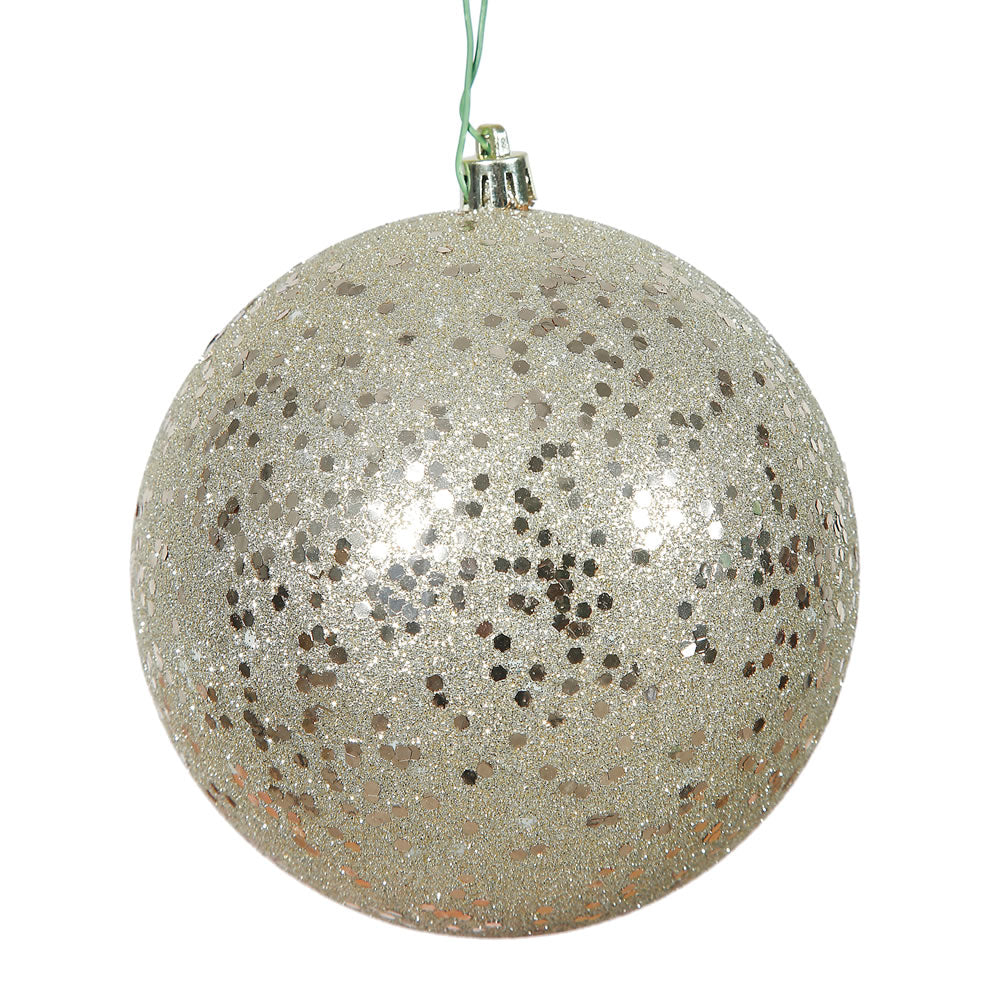 Vickerman 10″ Champagne Sequin Ball Drilled Cap - N592538DQ