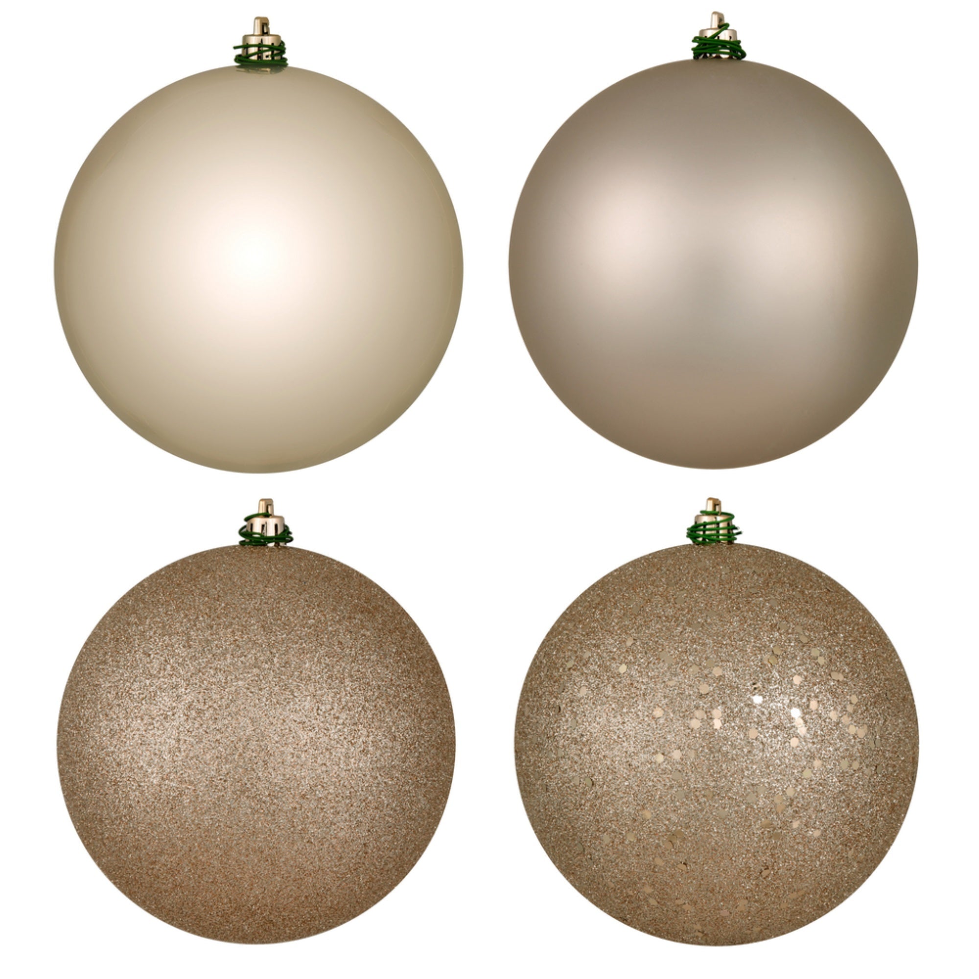 10” Oat 4-Finish Ball Orn Asst 4/Bg