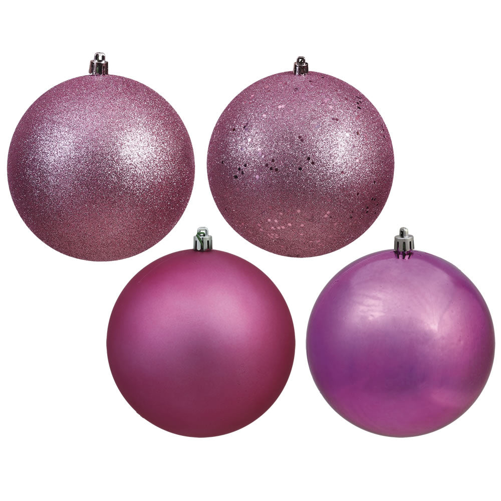 Vickerman 10″ Mauve 4 Finish Orn Asst 4/Bag - N592545DA