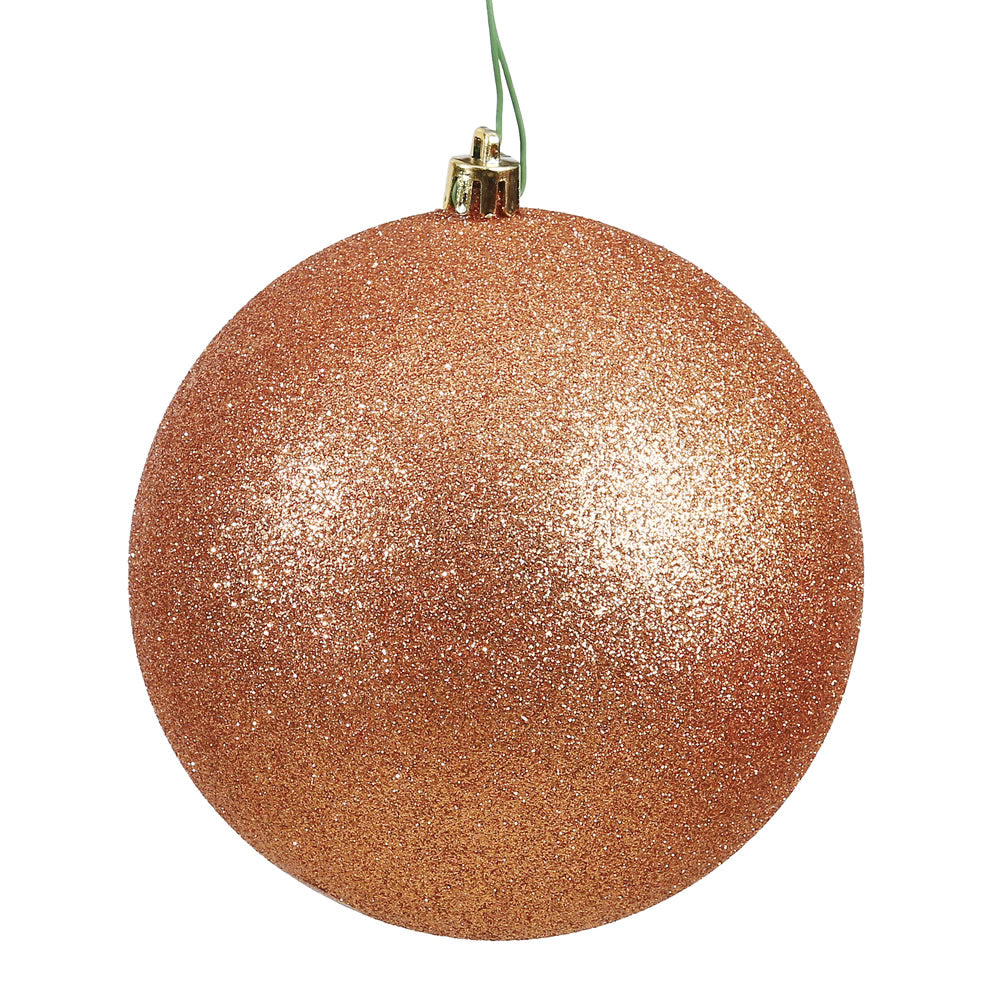 Vickerman 10″ Rose Gold Glitter Ball Drilled Cap - N592558DG