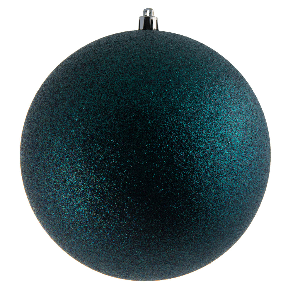 Vickerman 10” Midnt Green Glitter Ball Drilled Cap - N592574DG