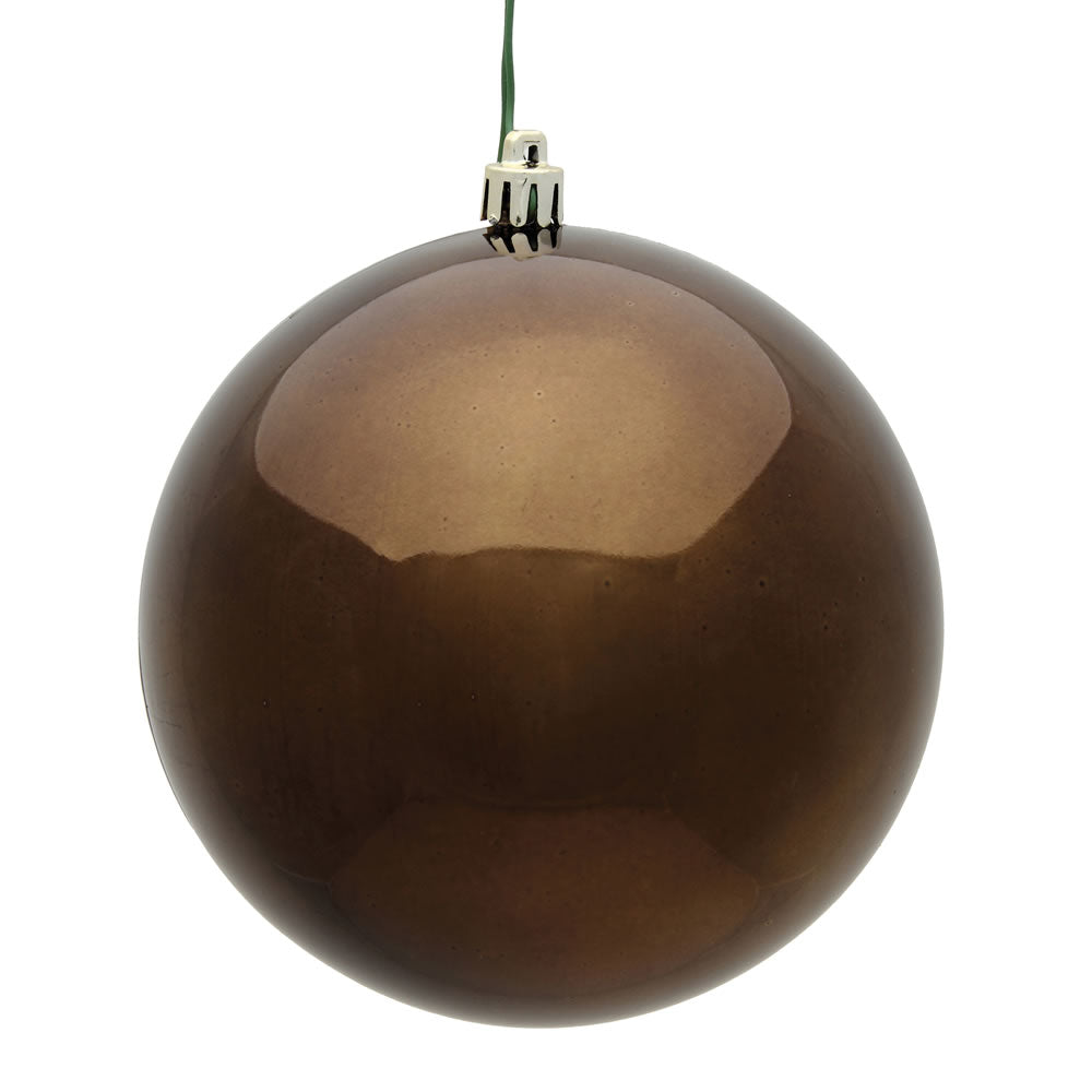 Vickerman 10” Chocolate Shiny Ball UV Drilled Cap - N592575DSV
