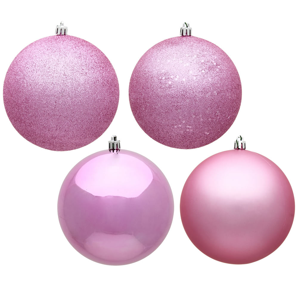 Vickerman 10” Pink Ball 4 Finish Asst 4/Bag - N592579DA