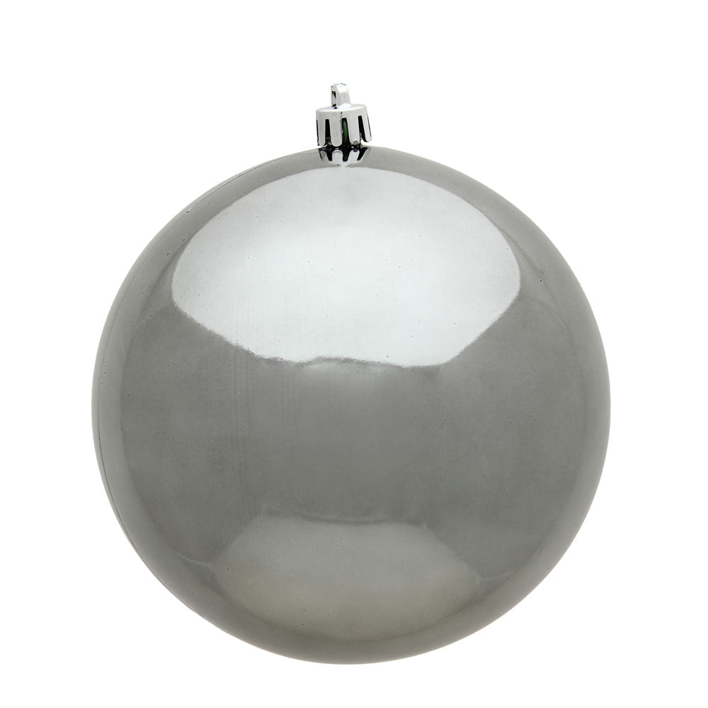 Vickerman 10” Pewter Shiny Ball UV Drilled Cap - N592587DSV