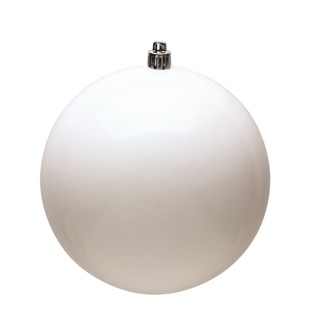 Vickerman 12” White Shiny Ball UV Drilled Cap - N593011DSV