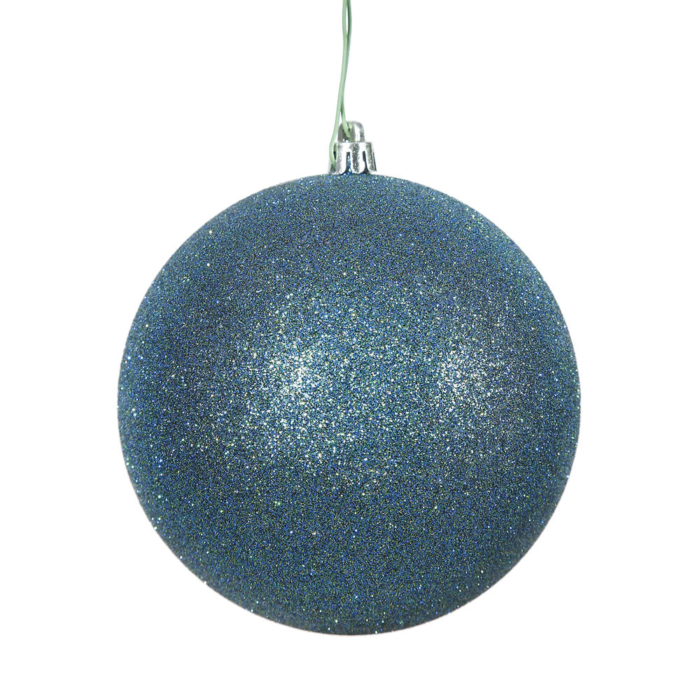 Vickerman 12″ Sea Blue Glitter Ball Drilled Cap - N593062DG