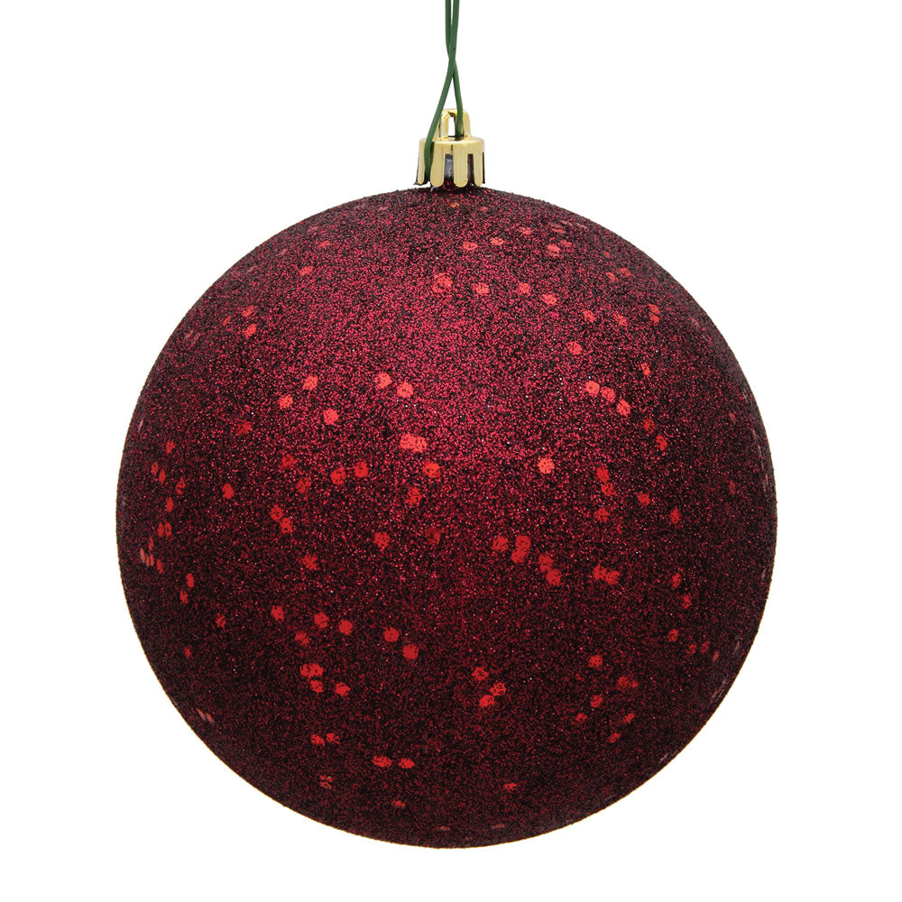 Vickerman 12” Burgundy Sequin Ball Drilled Cap - N593065DQ