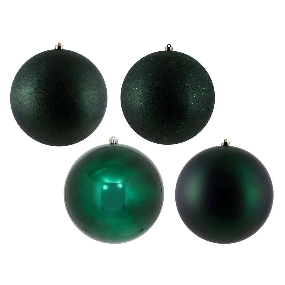 Vickerman 12″ Midnt Green Ball 4 Finish Asst 4/Bag - N593074DA