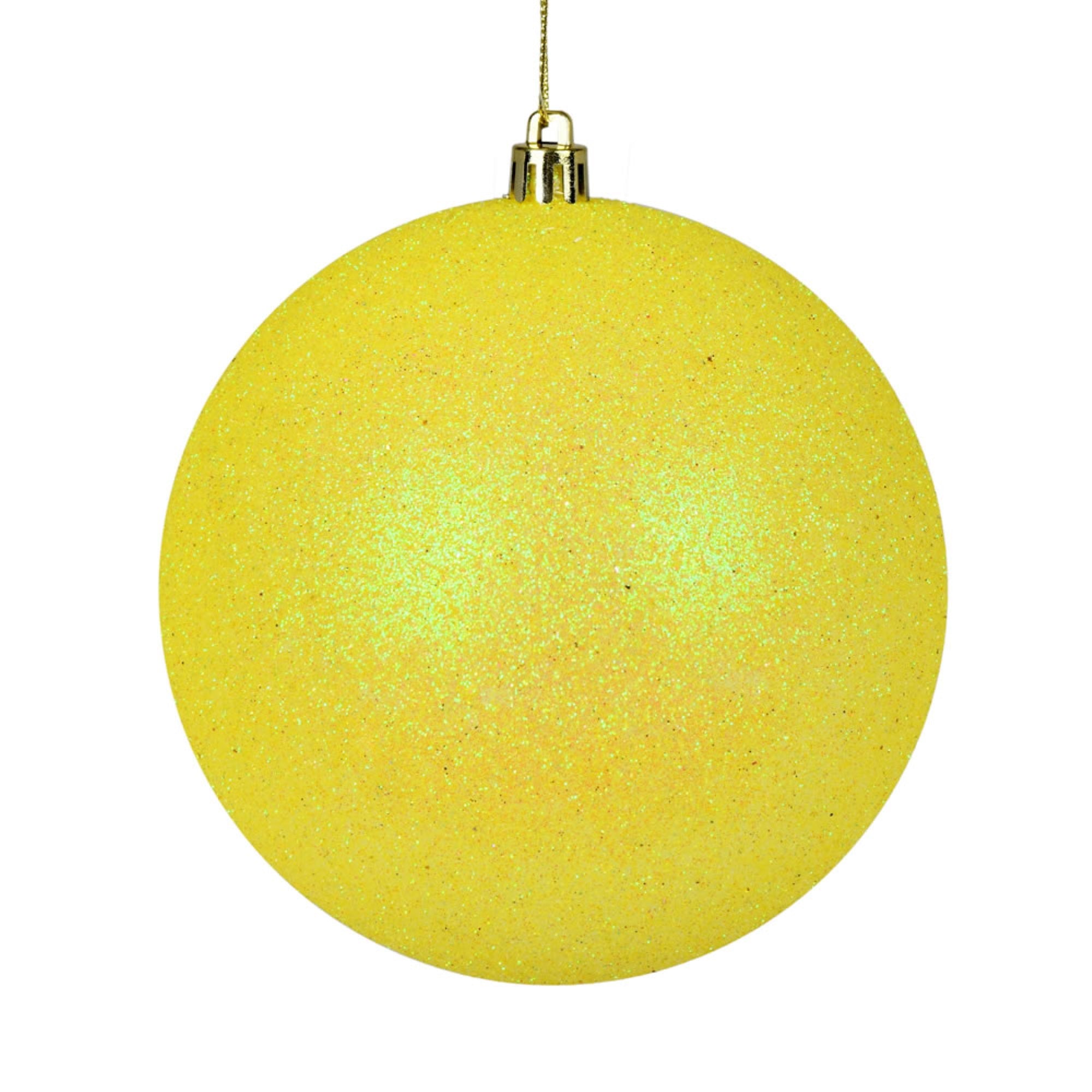12” Yellow Glitter Ball Drilled
