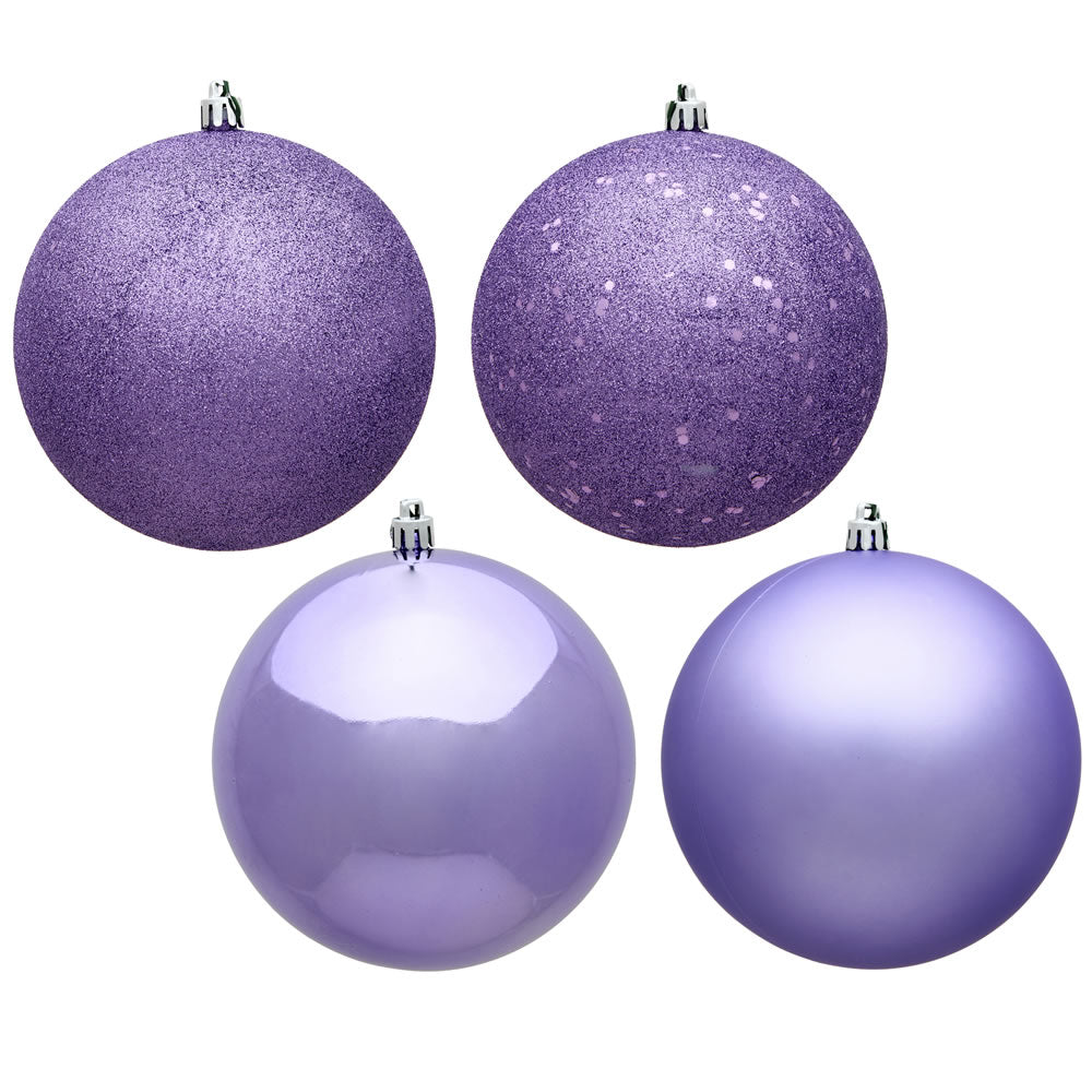 Vickerman 12″ Lavender Ball 4 Finish Asst 4/Bag - N593086DA