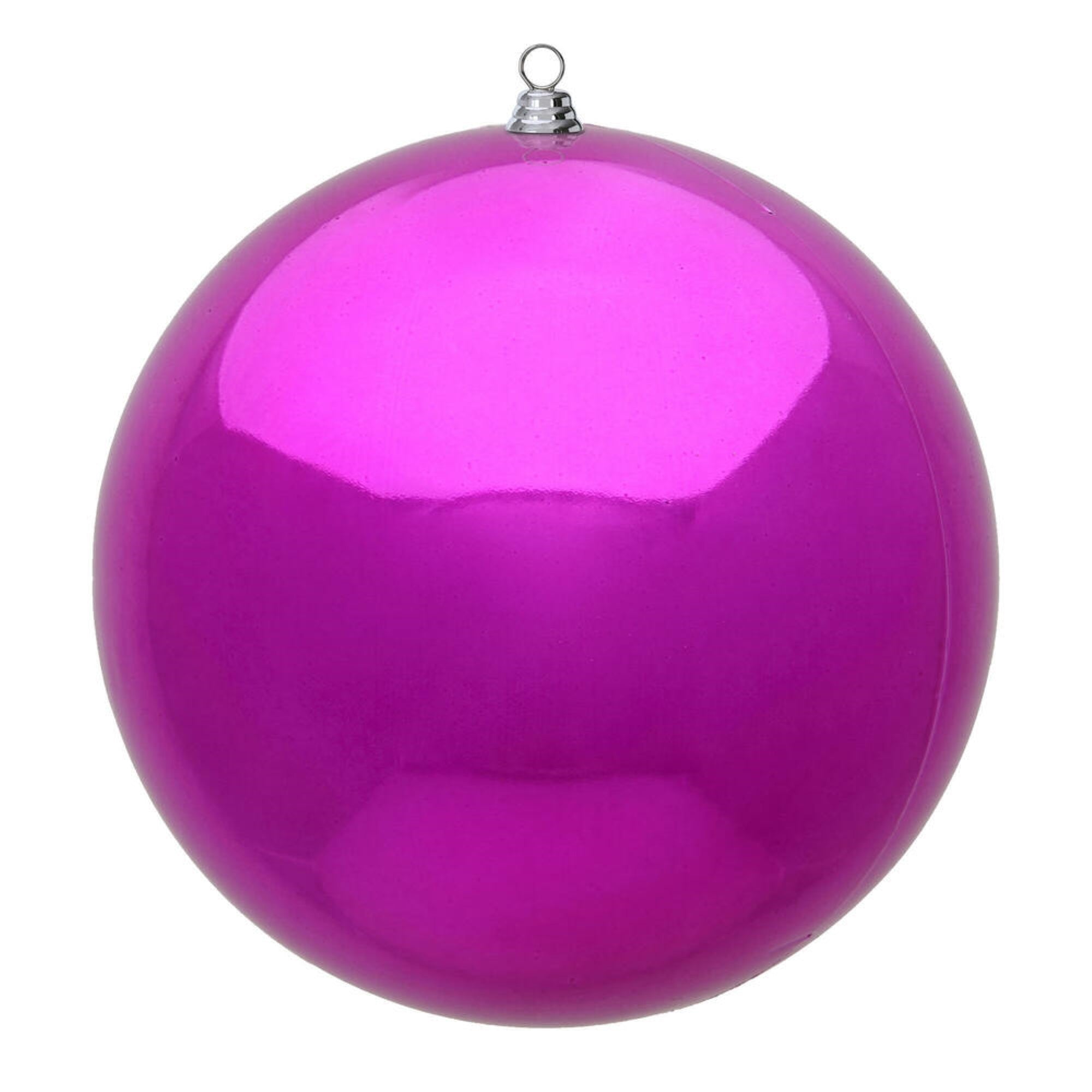 Vickerman 24″ Giant Fuchsia Shiny Ball Christmas Ornament. UV resistant and Approved for both Indoor and Outdoor Use.