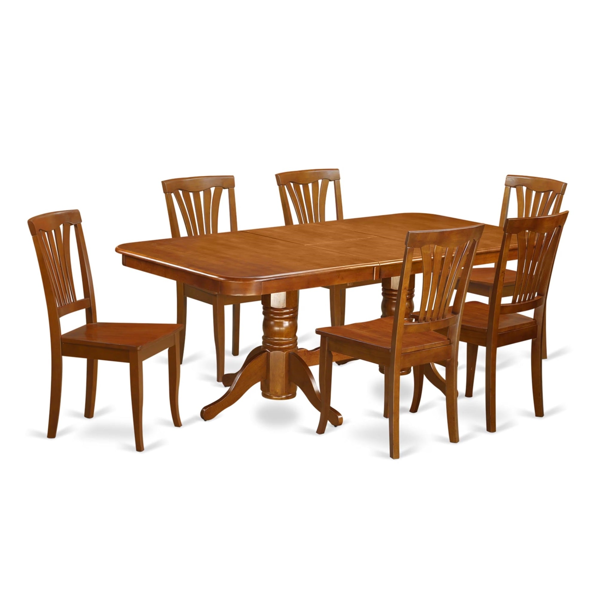 Casafoyer Naav7-Sbr-W Napoleon 7 Piece Room Set Consist Of A Rectangle Kitchen Table With  Leaf And 6 Dining Chairs, 40X78 Inch