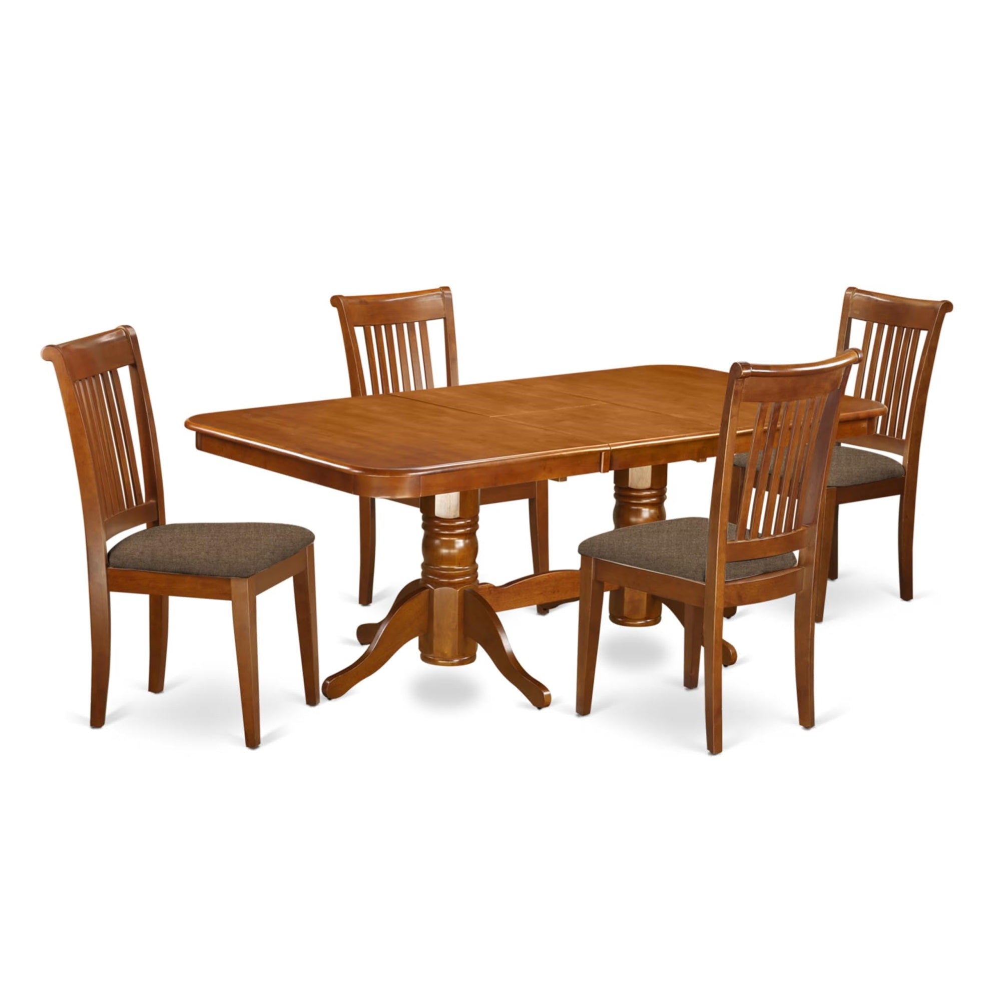 Casafoyer Napo5-Sbr-C Napoleon 5 Piece Dining Room Furniture Set Includes A Rectangle Kitchen Table With  Leaf And 4 Linen Fabric Upholstered Chairs, 40X78 Inch