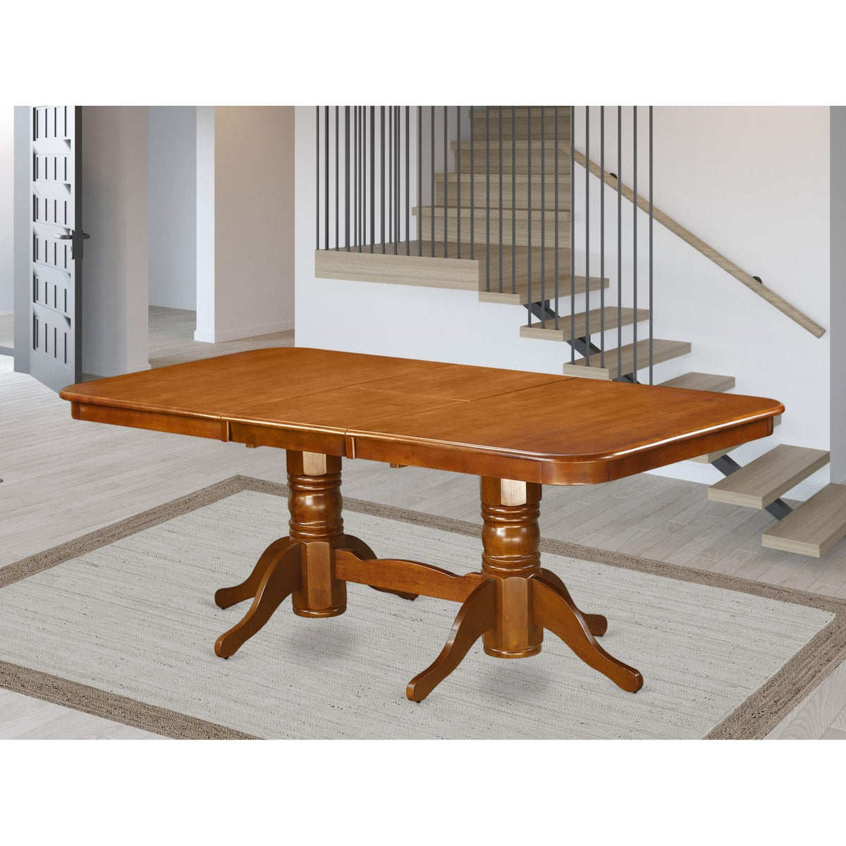 East West Furniture Nat-Sbr-Tp Kitchen Table, Saddle Brown