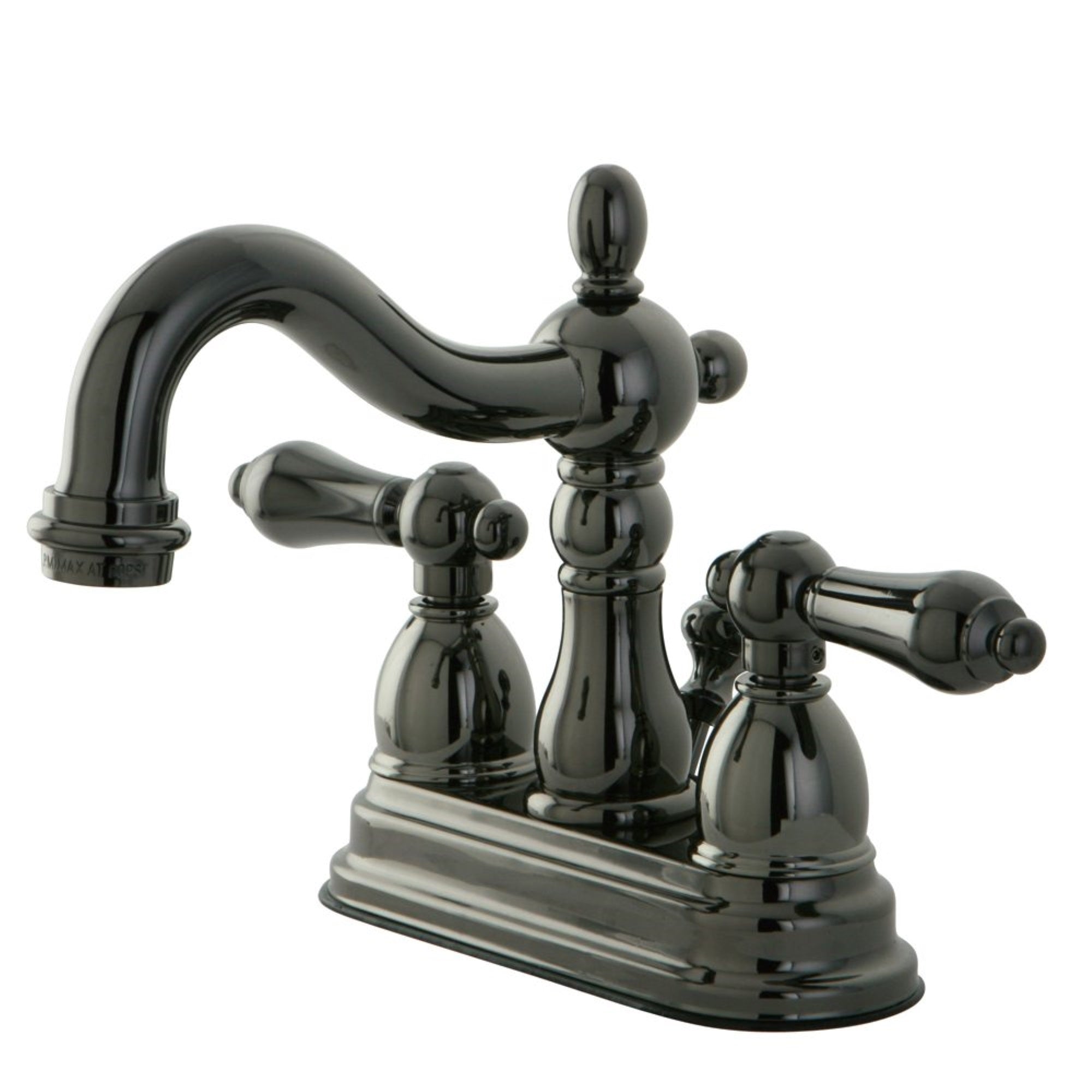 Kingston Brass Nb1600Al 4 In. Centerset Bathroom Faucet, Black Stainless Steel