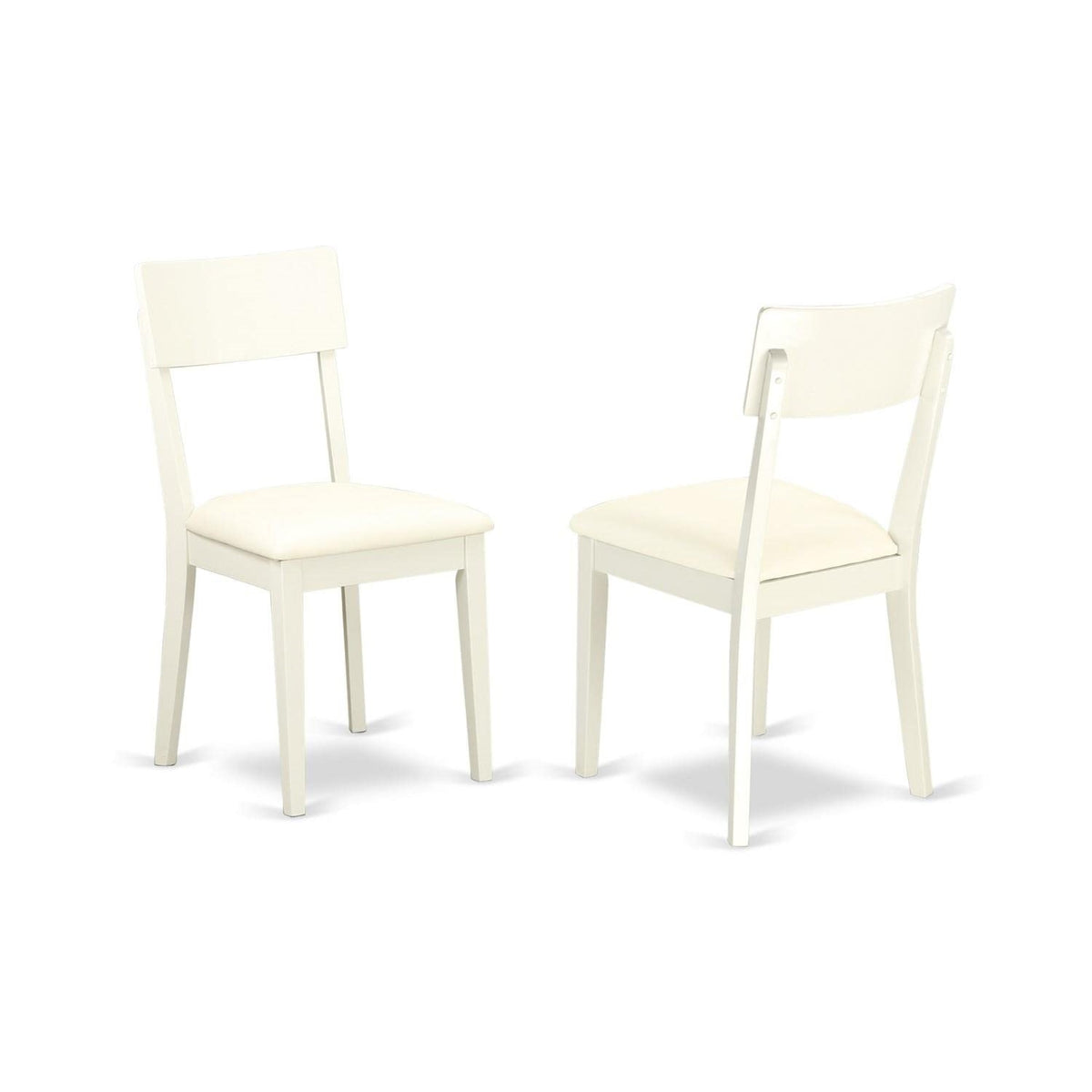 East West Furniture Ndad3-Lwh-Lc Norden 3 Piece Room Furniture Set Contains A Rectangle Dining Table With Dropleaf And 2 Faux Leather Upholstered Chairs, 30X48 Inch, Linen White