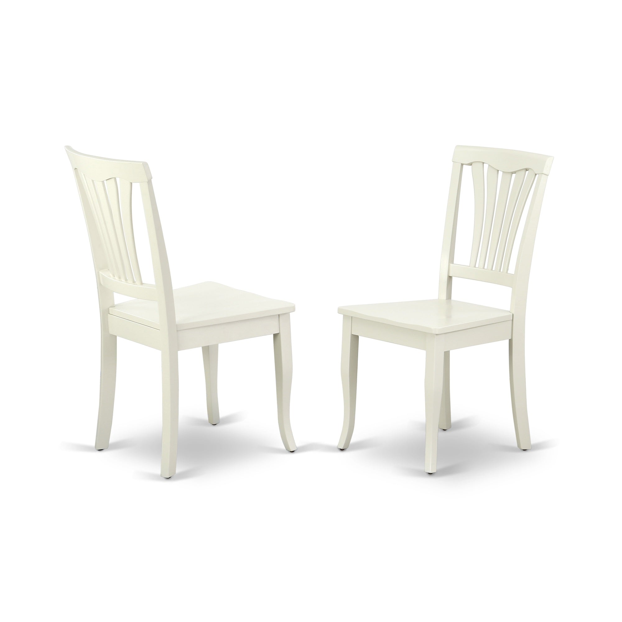 Ndav5-Lwh-W Ergode Dining Set - 5 Pc Kitchen Ensemble With Linen White Finish, Slatted Back Chairs, And Premium Asian Solid Wood Table