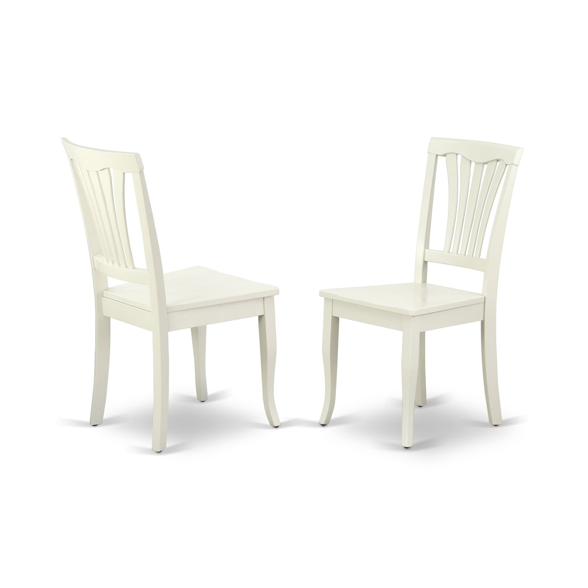 Ndav5-Lwh-W Ergode Dining Set - 5 Pc Kitchen Ensemble With Linen White Finish, Slatted Back Chairs, And Premium Asian Solid Wood Table