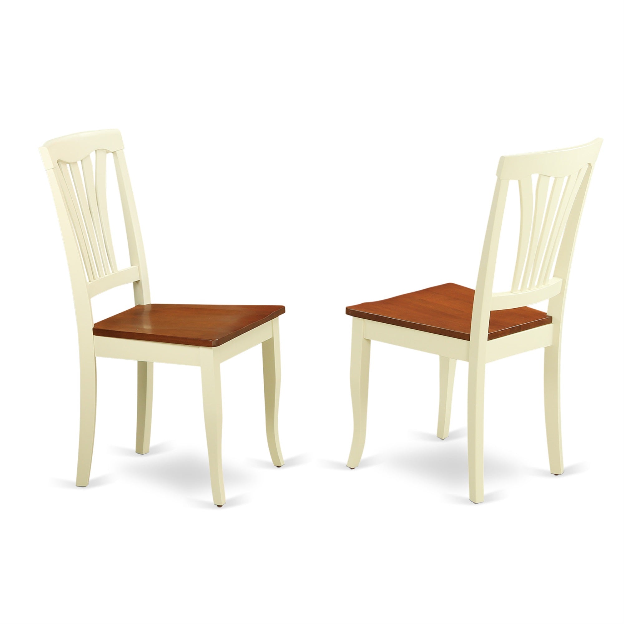 Ergode Ndav5-Whi-W Kitchen Dining Table Set 5 Pc - 4 Chairs With Slatted Back Design - Asian Rubber Wood Frame - Butter Milk Solid Wood Seat - Modern Wood Table With Drop Leaves