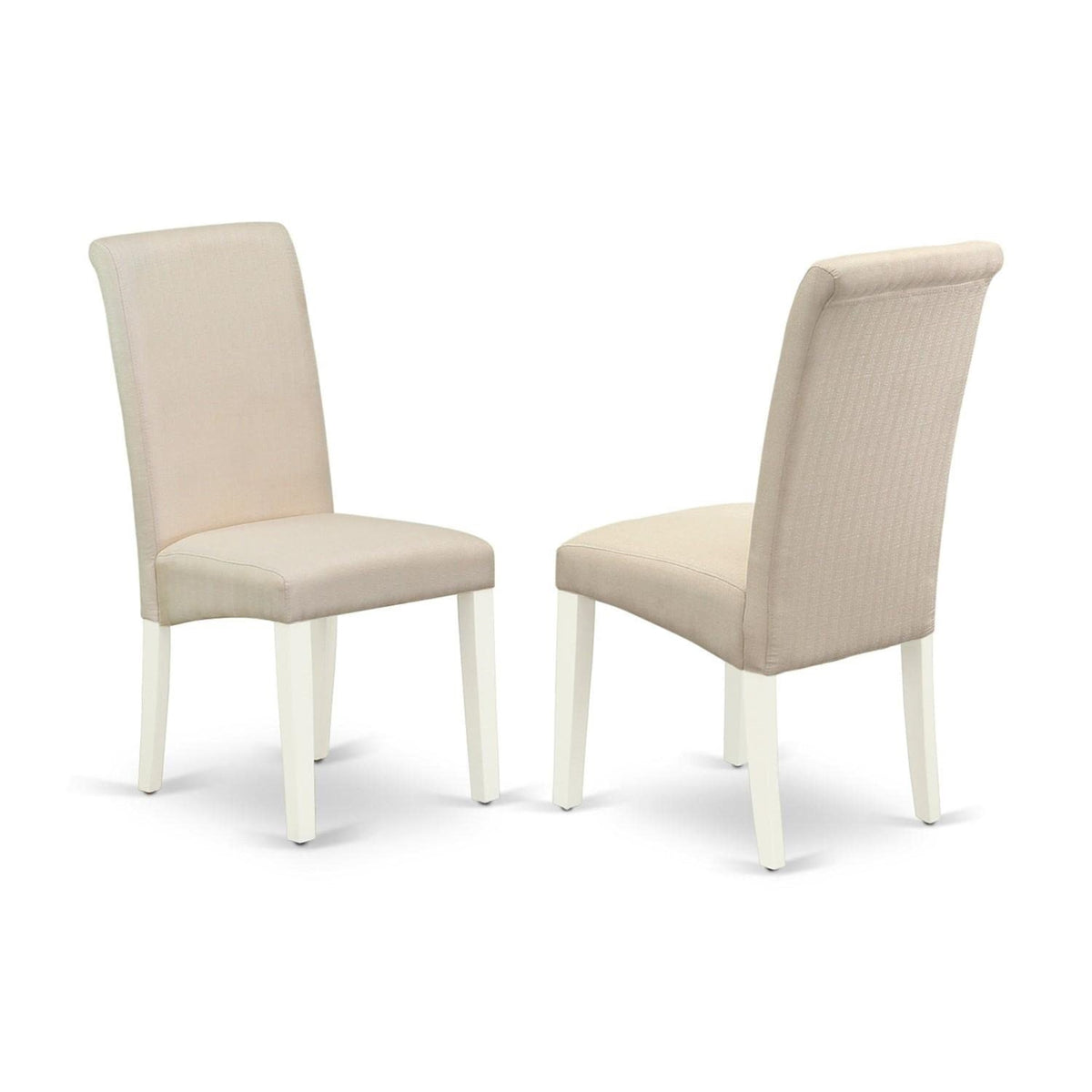 East West Furniture Ndba3-Lwh-01 Norden 3 Piece Dinette Set For Small Spaces Contains A Rectangle Dining Table With Dropleaf And 2 Cream Fabric Upholstered Chairs, 30X48 Inch, Linen White