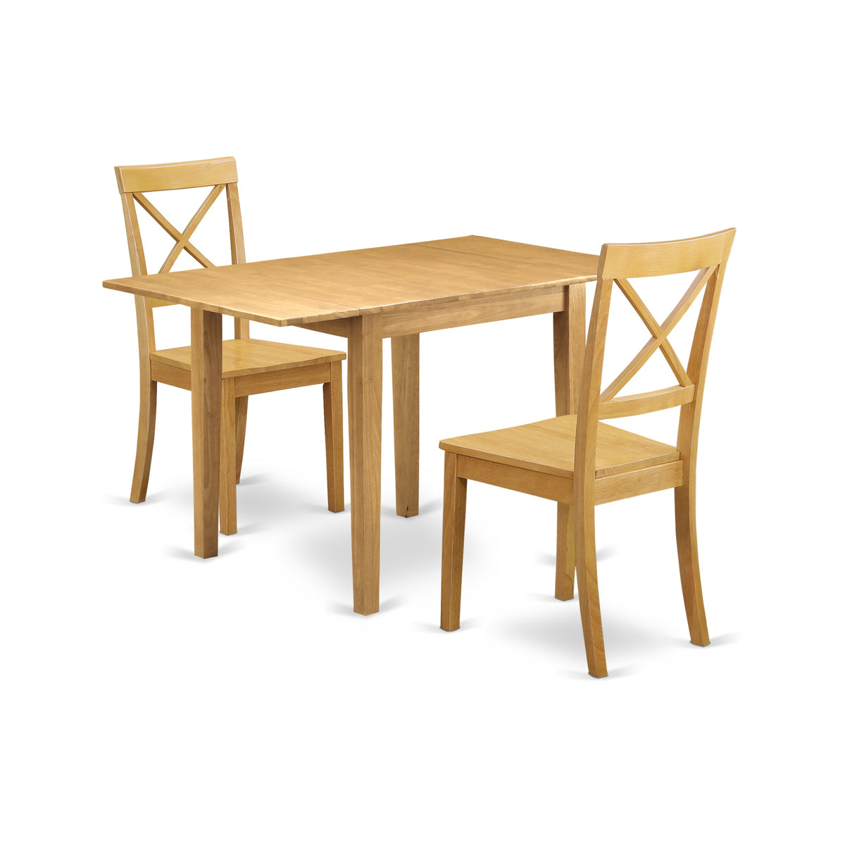 East West Furniture Set Da Pranzo 3 Pezzi Bianco Lino Tavolo Allungabile Con Sedie A X