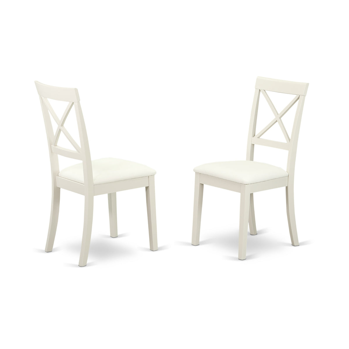 Ndbo5-Lwh-Lc Ergode Dining Room Table Set - 5-Piece Wooden Chairs & Eye-Catching Kitchen Table - Linen White Faux Leather - Sturdy Asian Solid Wood