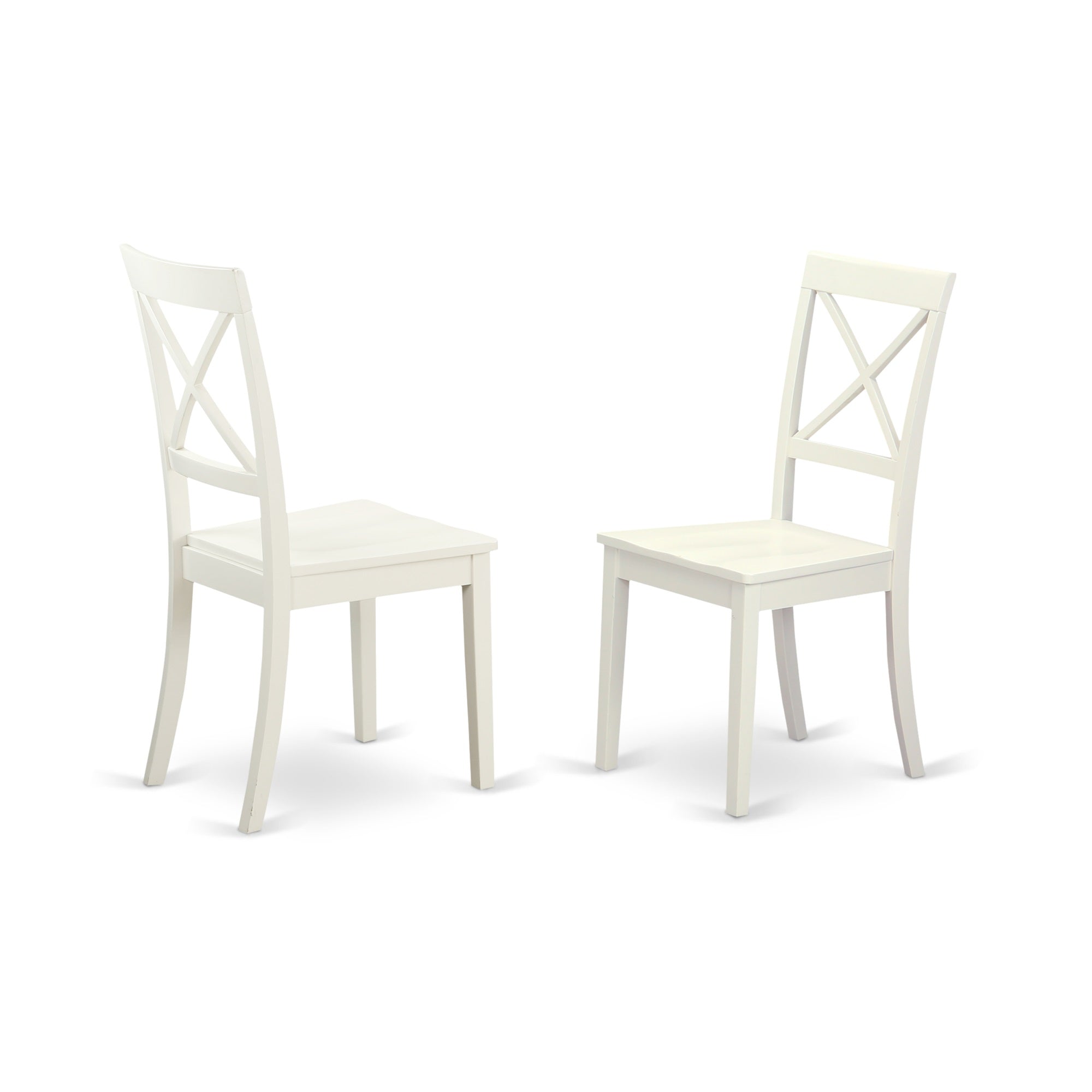 Ergode Ndbo5-Lwh-W Dining Room Table Set 5 Pc - 4 Kitchen Chairs & Lovely Table - Linen White Finish - Asian Solid Wood - Easy To Assemble & Modify