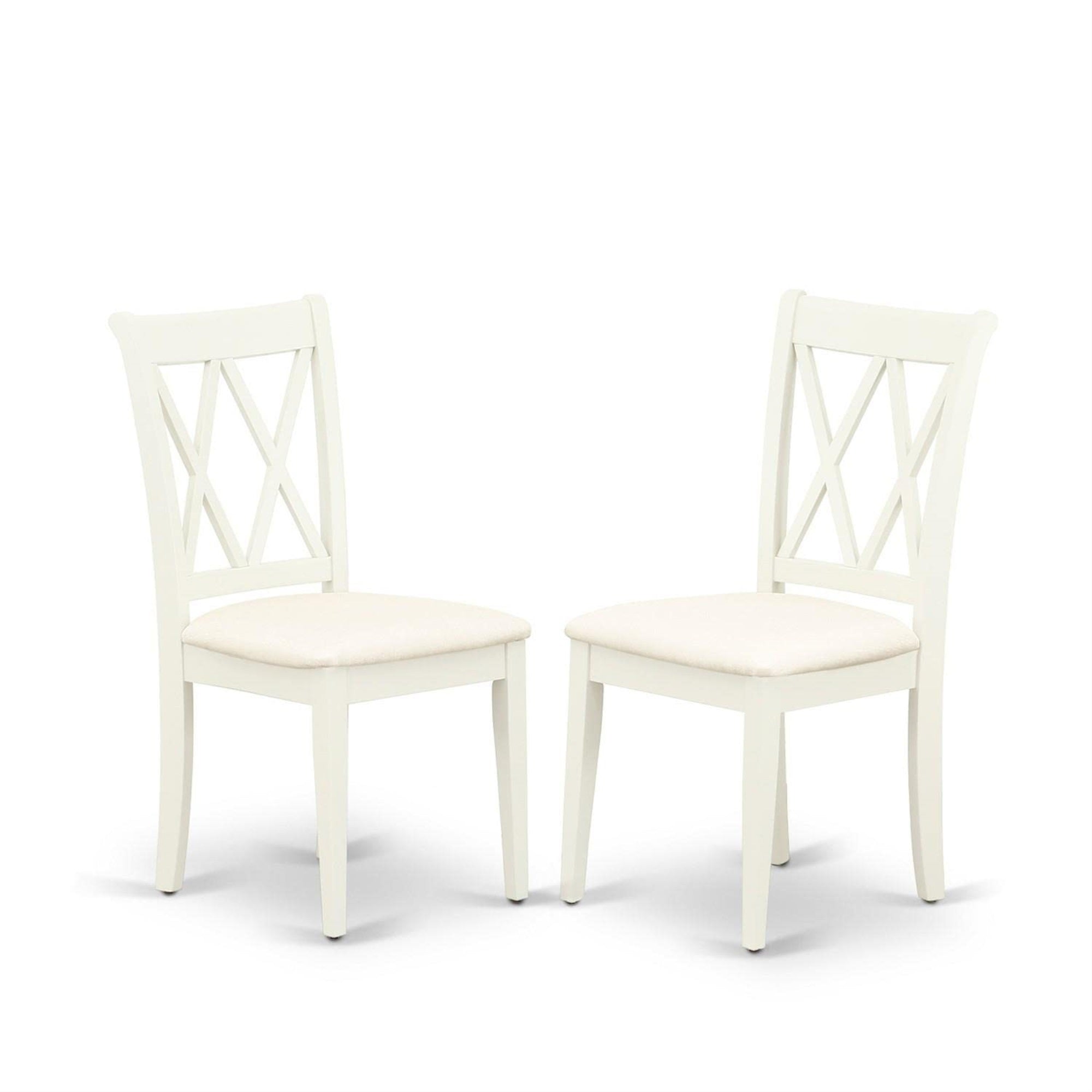 Casafoyer Ndcl3-Lwh-C 3 Piece Dining Room Table Set Contains A Rectangle Kitchen Table With Dropleaf And 2 Linen Fabric Upholstered Dining Chairs, 30X48 Inch, Linen White