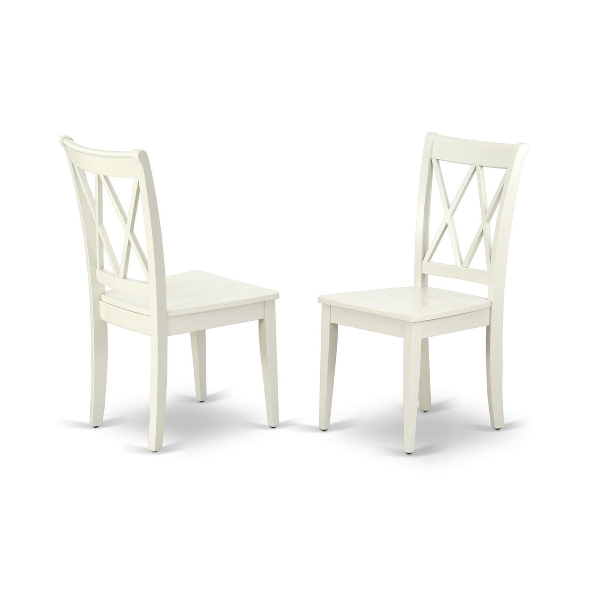 Casafoyer Ndcl3-Lwh-W 3 Piece Modern Dining Table Set Contains A Rectangle Wooden Table With Dropleaf And 2 Dining Chairs, 30X48 Inch, Linen White