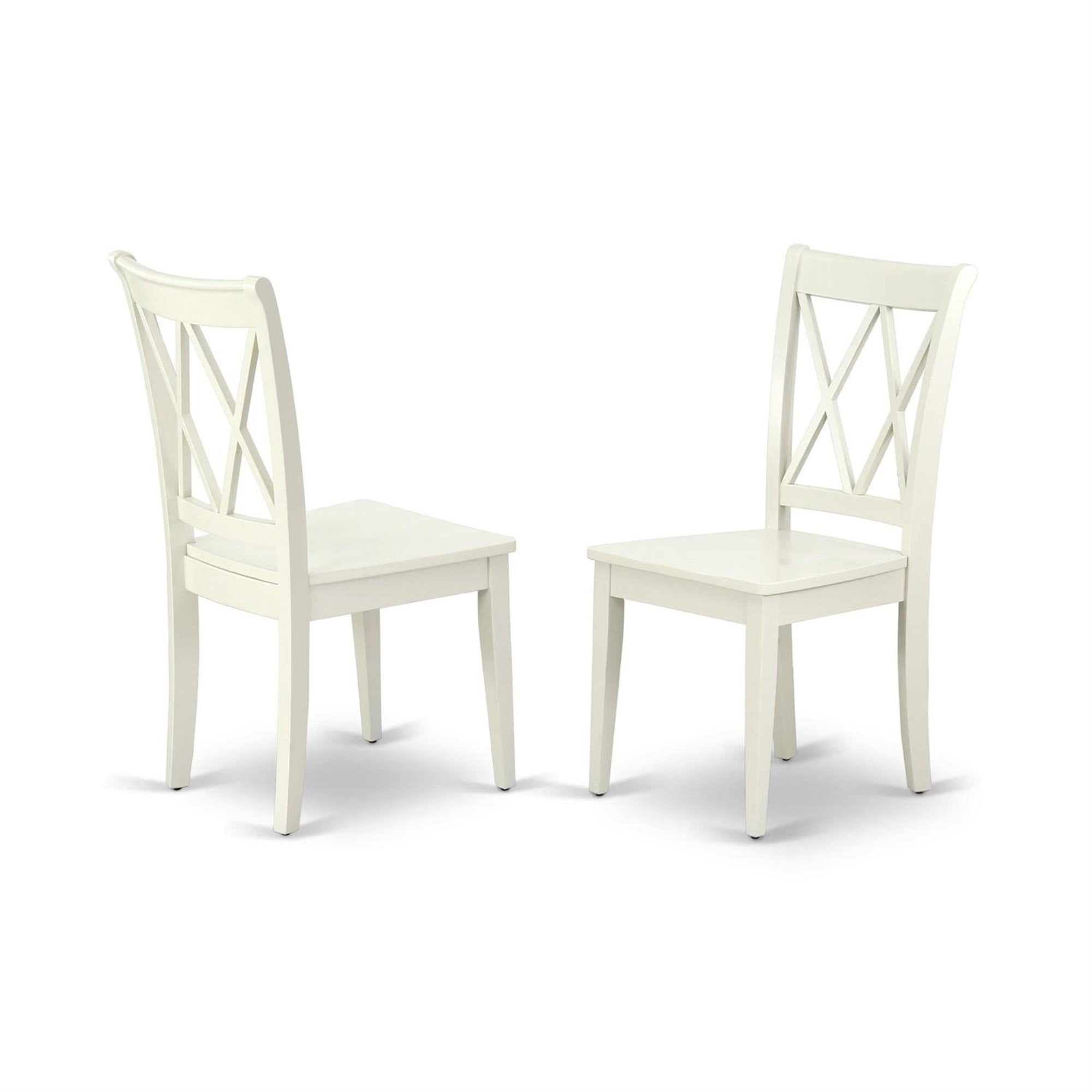 East West Furniture Ndcl3-Lwh-W Norden 3 Piece Modern Set Contains A Rectangle Wooden Table With Dropleaf And 2 Dining Chairs, 30X48 Inch, Linen White